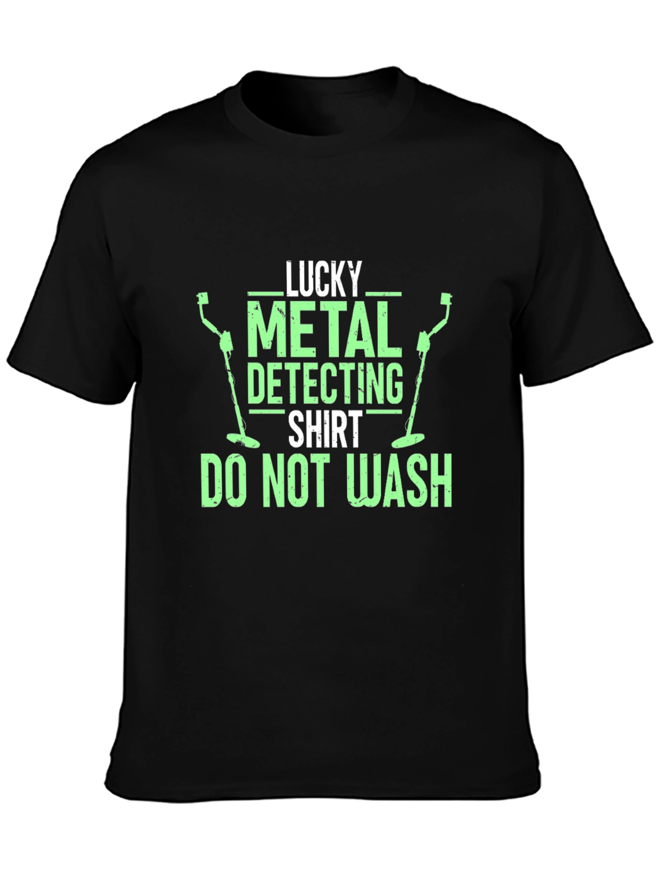 Black Lucky Metal Detecting Shirt - Novelty Graphic Tee view 3