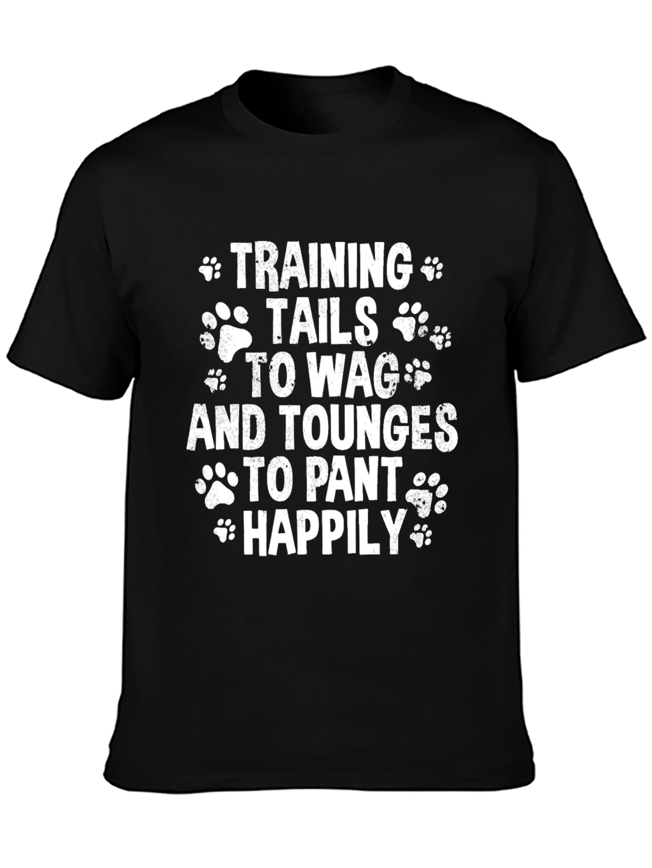Black Dog Lover Tee: Training Tails To Wag, Black Cotton Blend view 3