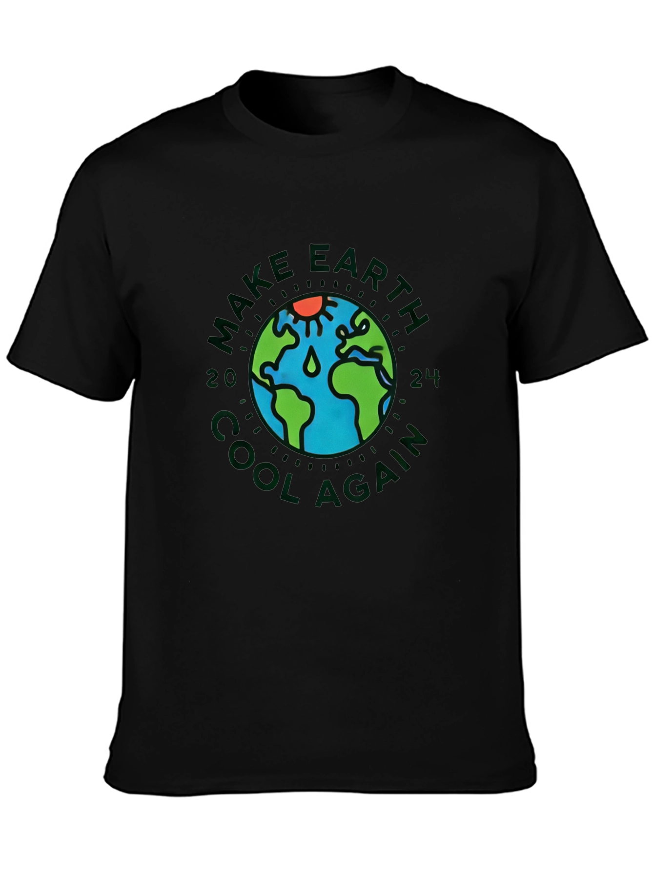 Black Cool Earth Graphic Tee view 3
