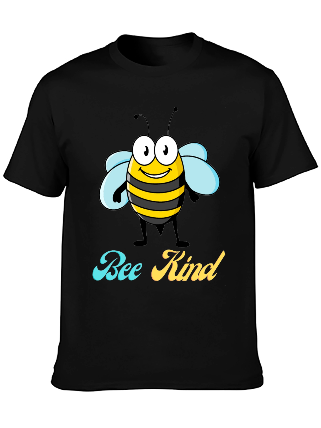 Black Bee Kind Graphic T-Shirt - Black Crew Neck Tee view 3