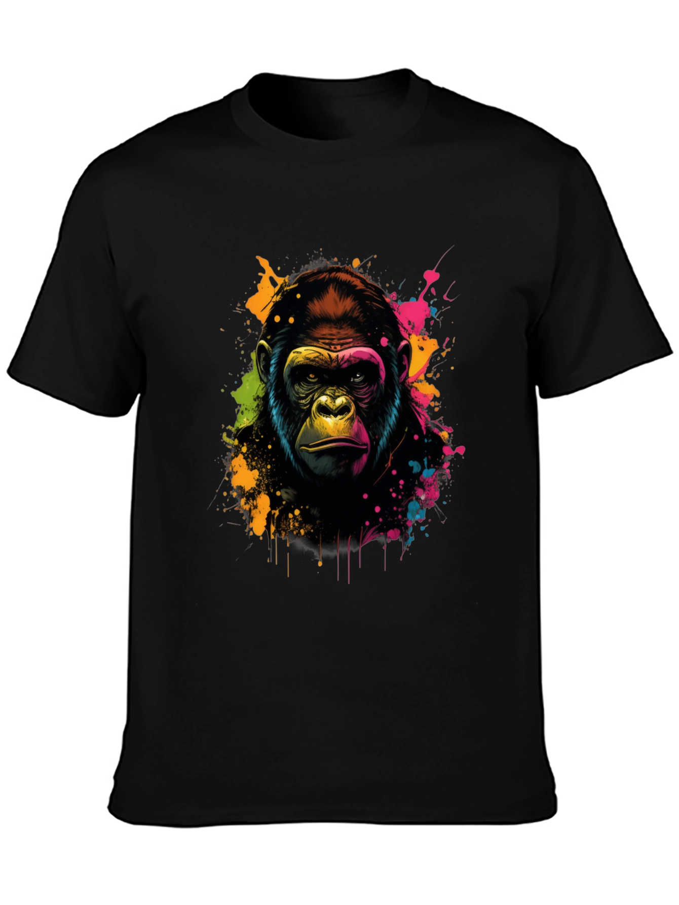 Black Vibrant Gorilla Graphic Tee - Black view 3