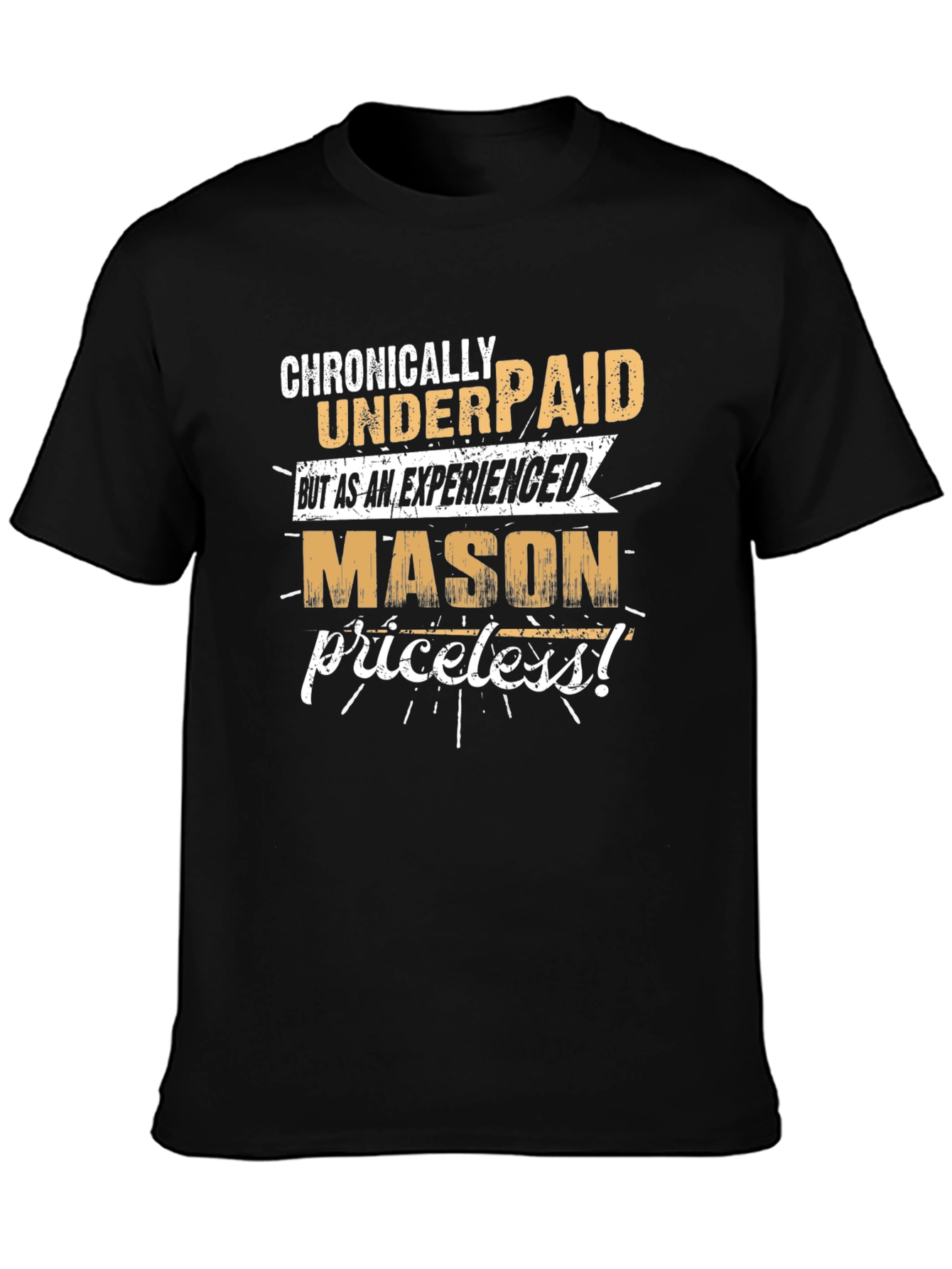 Black Chronically Underpaid Mason Graphic T-Shirt view 3