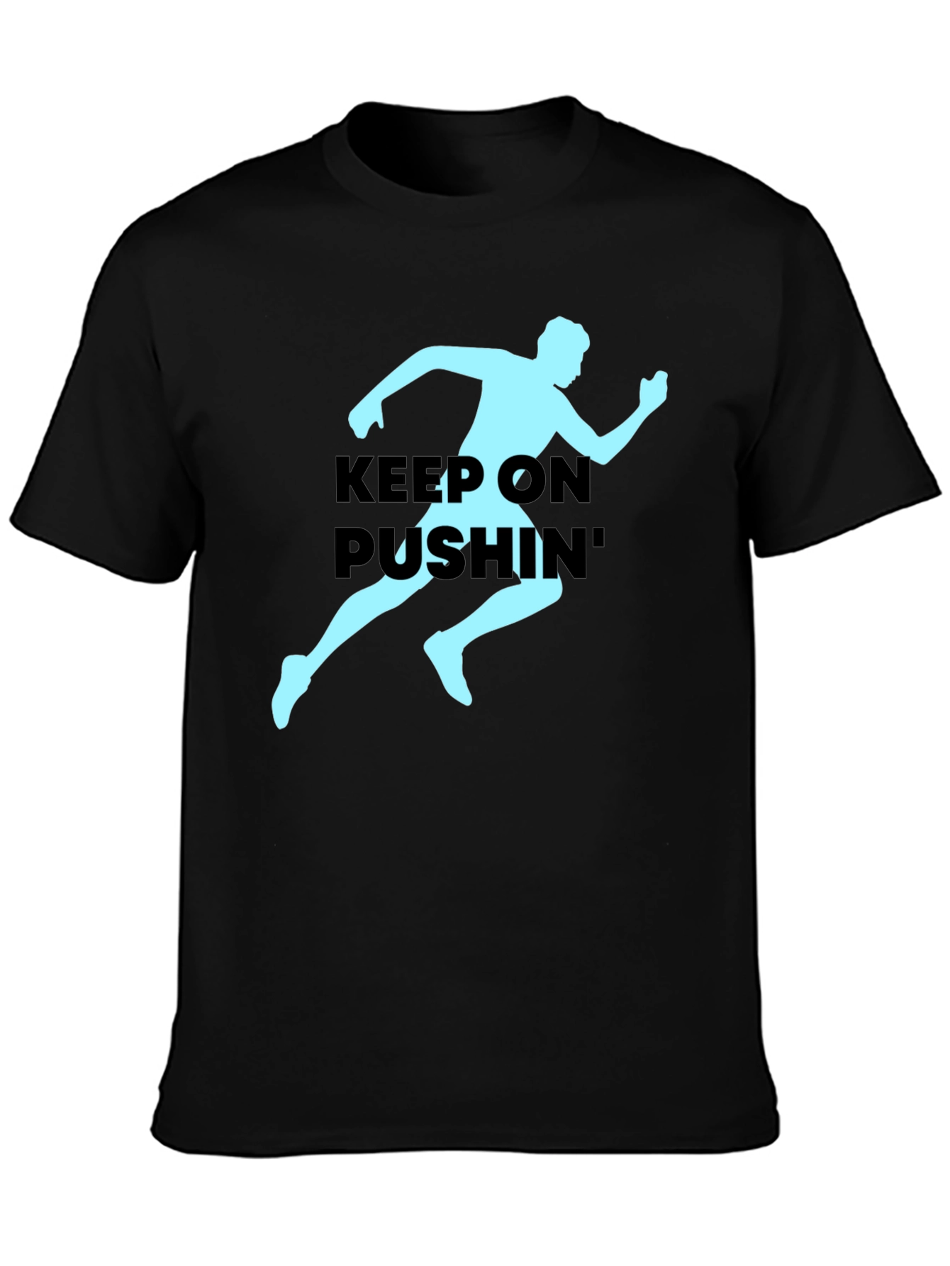 Black Keep On Pushin' Runner Graphic Tee - Black view 3
