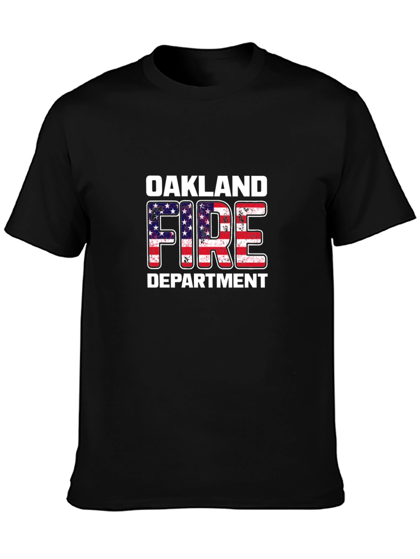 Black Oakland Fire Department T-Shirt view 3