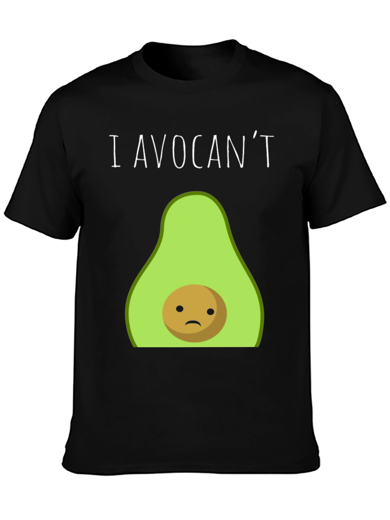 Black I Avocan't T-Shirt - Funny Avocado Graphic Tee view 3