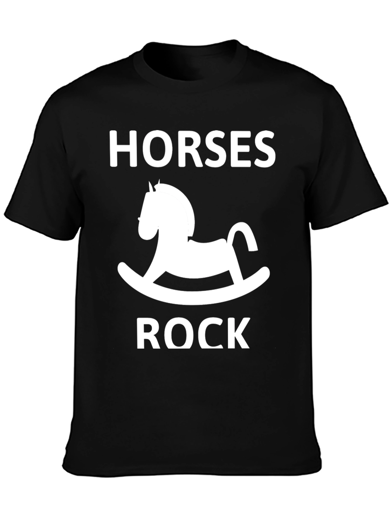 Black Horses Rock Rocking Horse Graphic Tee - Black view 3