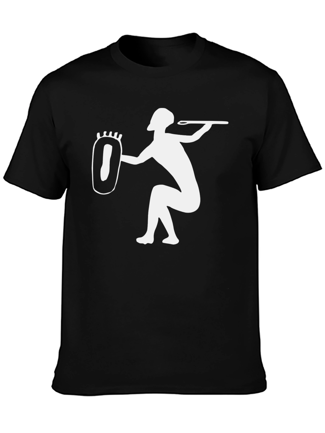 Black Tribal Thrower Graphic Tee - Unique Art T-Shirt view 3