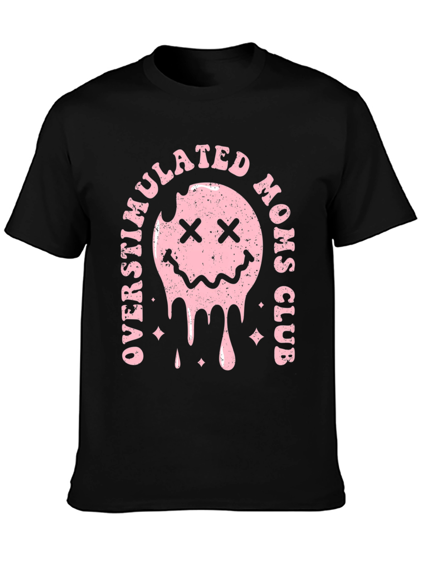 Black Overstimulated Moms Club Graphic T-Shirt view 3