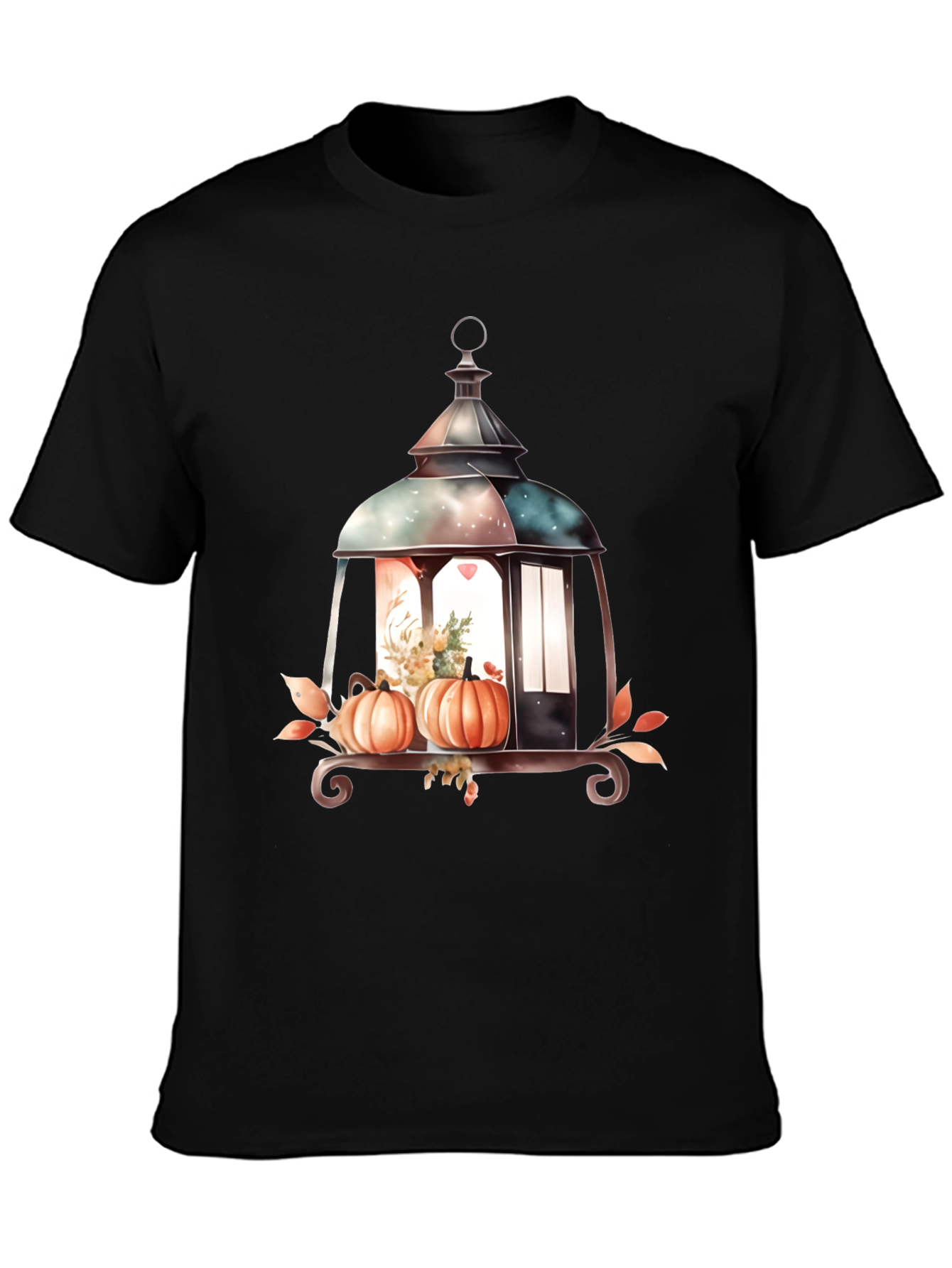 Black Lantern and Pumpkin Graphic Tee view 3