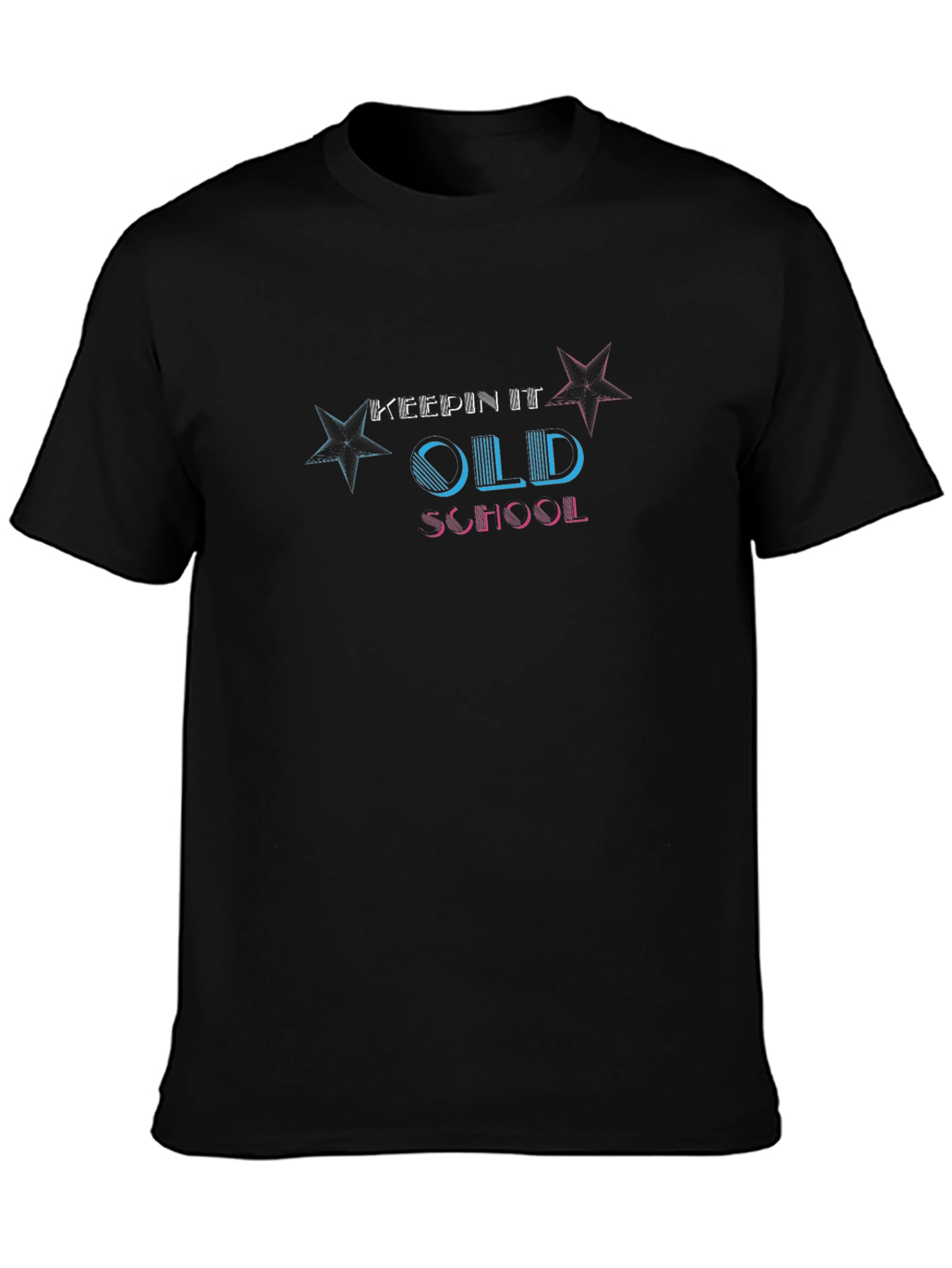 Black Keepin' it Old School Graphic Tee - Retro Style view 3