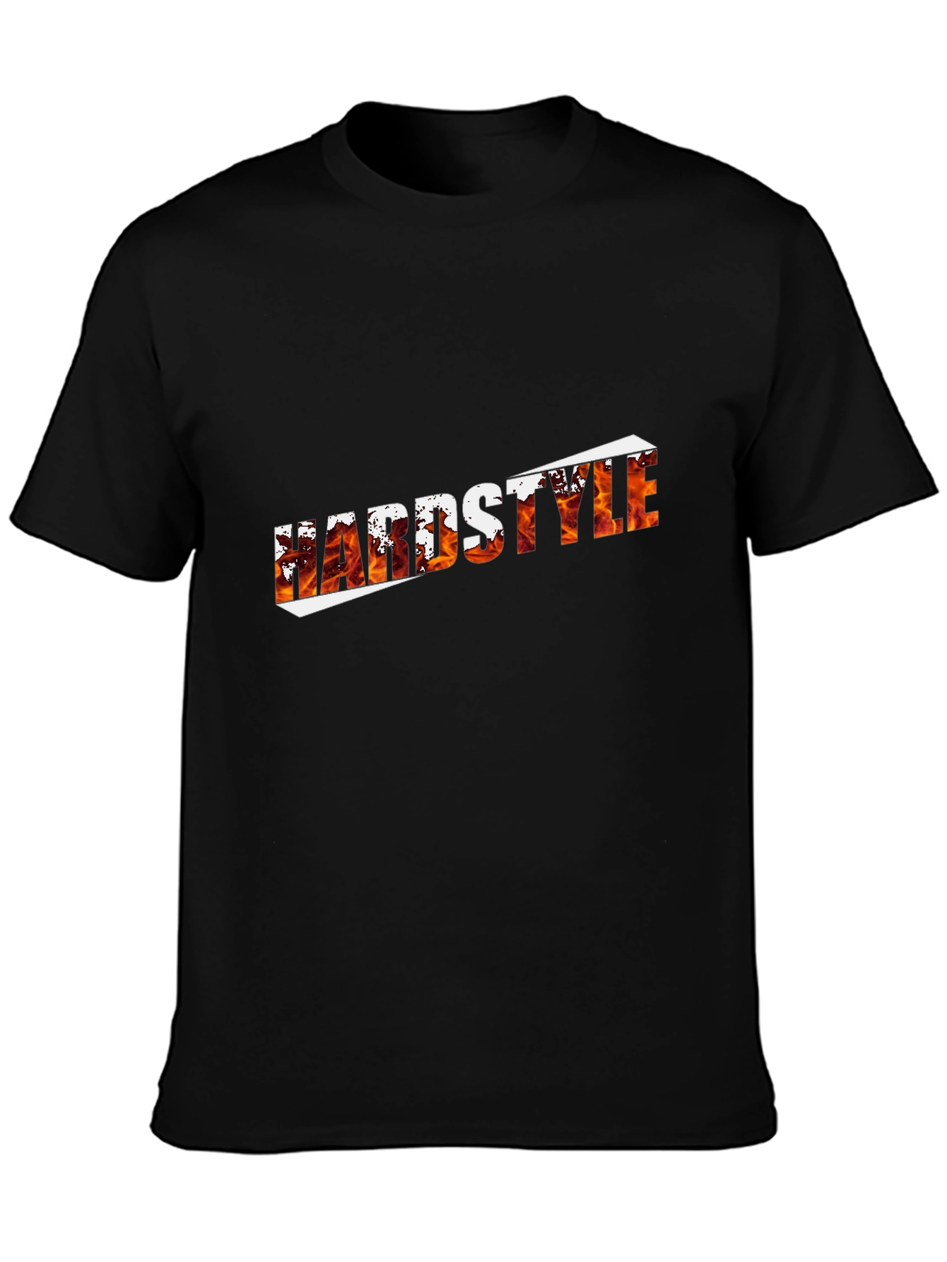 Black Hardstyle Fire Graphic Black T-Shirt view 3