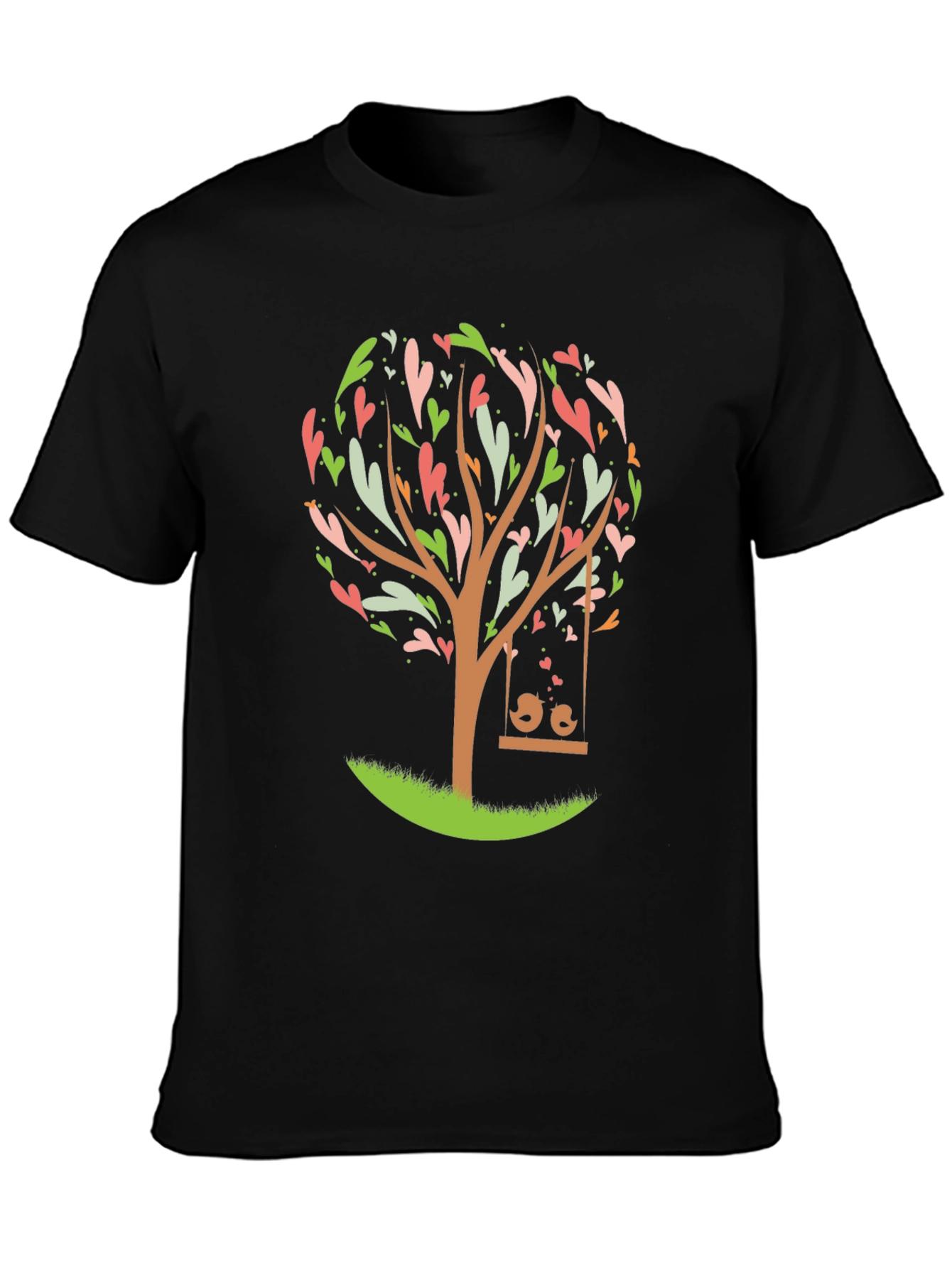 Black Love Tree Graphic Tee - Romantic Design view 3
