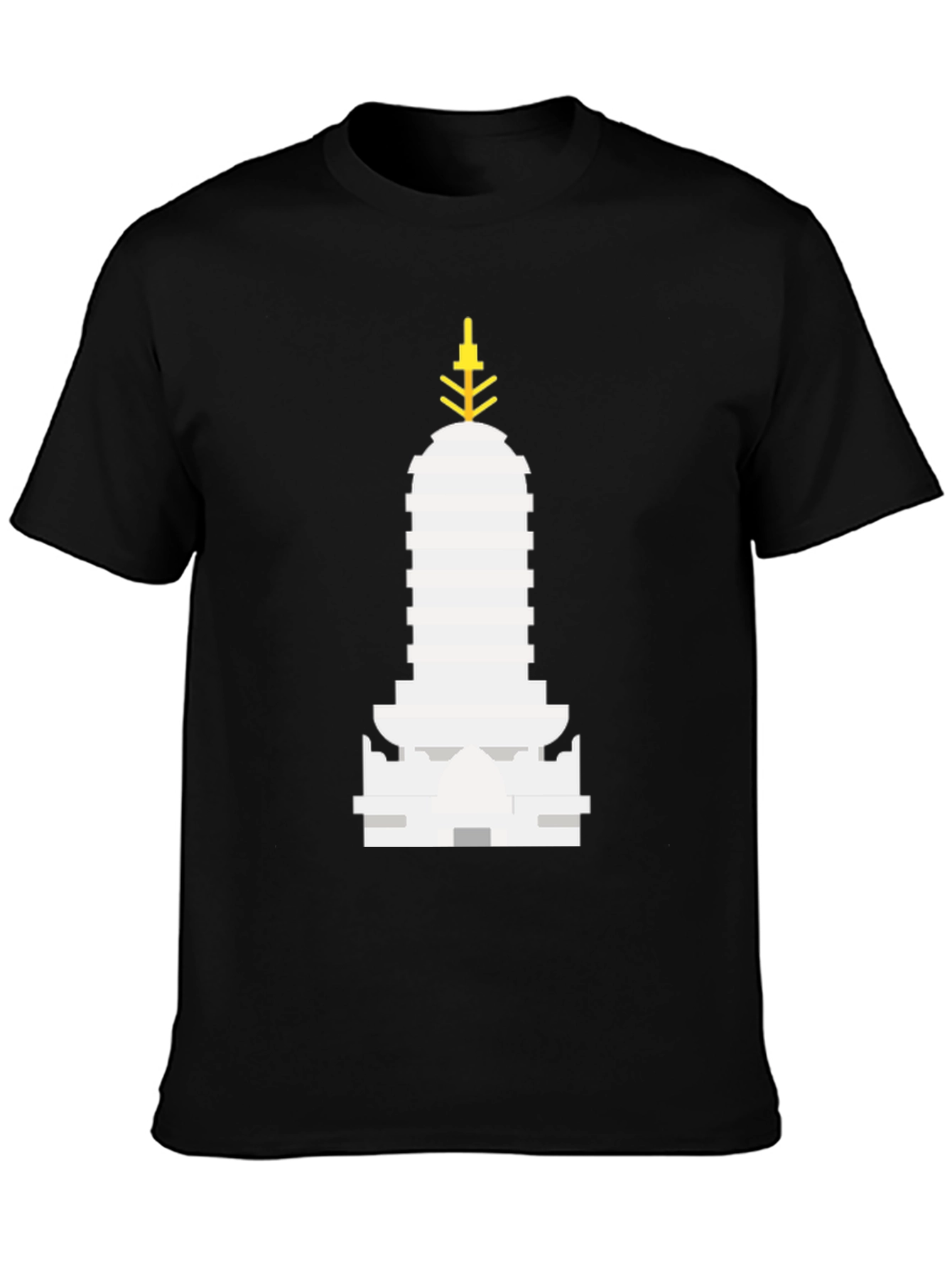 Black Iconic Building Graphic Tee - Black Unisex T-Shirt view 3