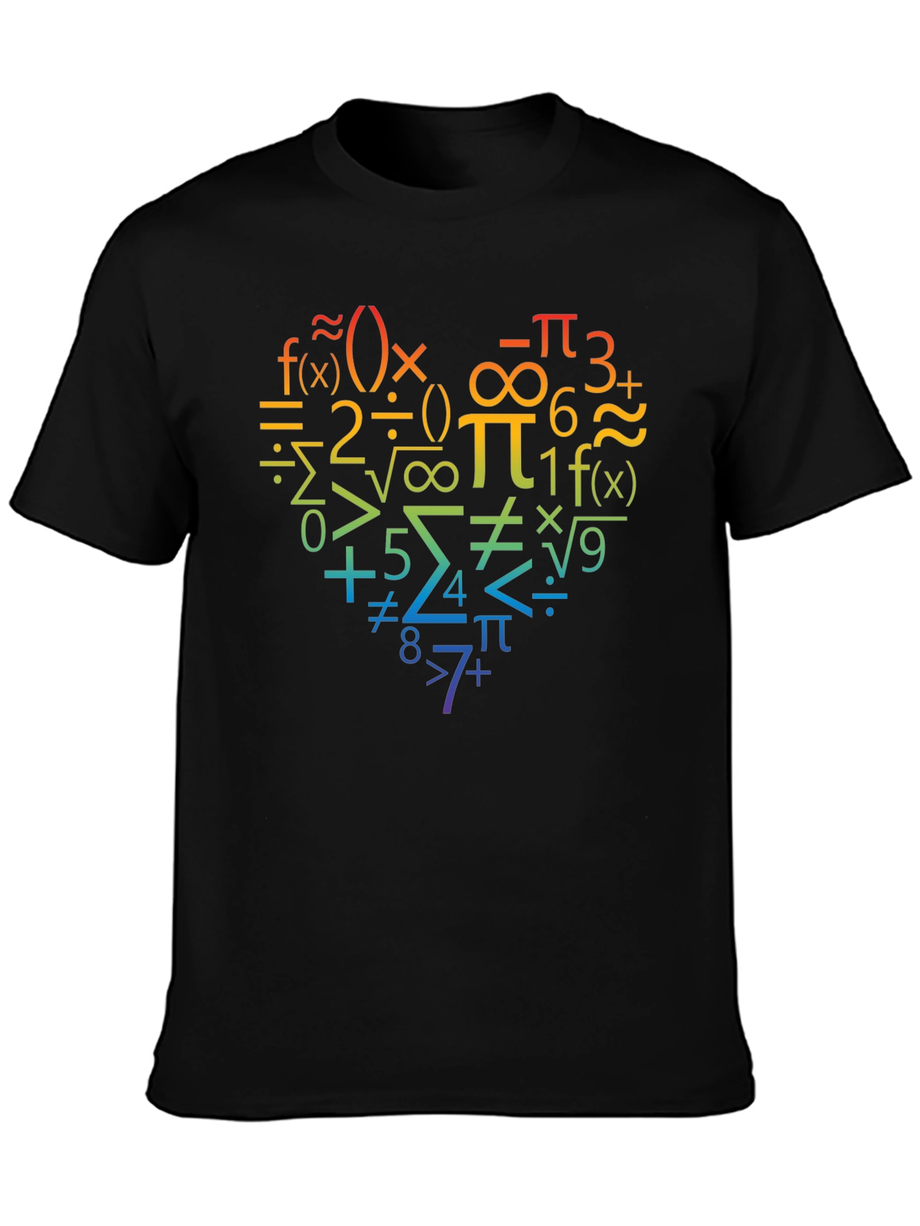 Black Math Heart T-Shirt - Perfect for Math Lovers view 3