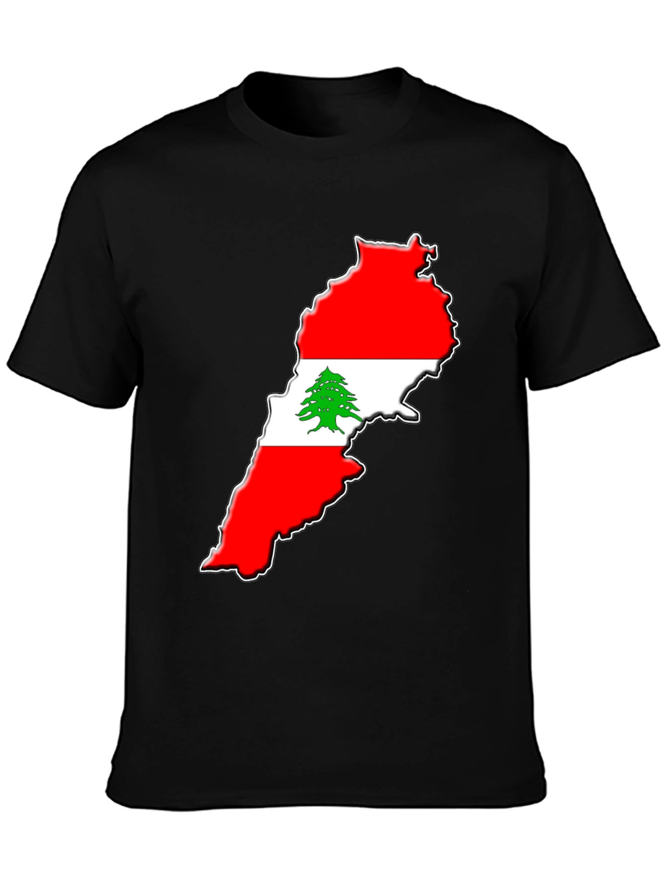 Black Lebanon Flag T-Shirt - National Pride Tee view 3