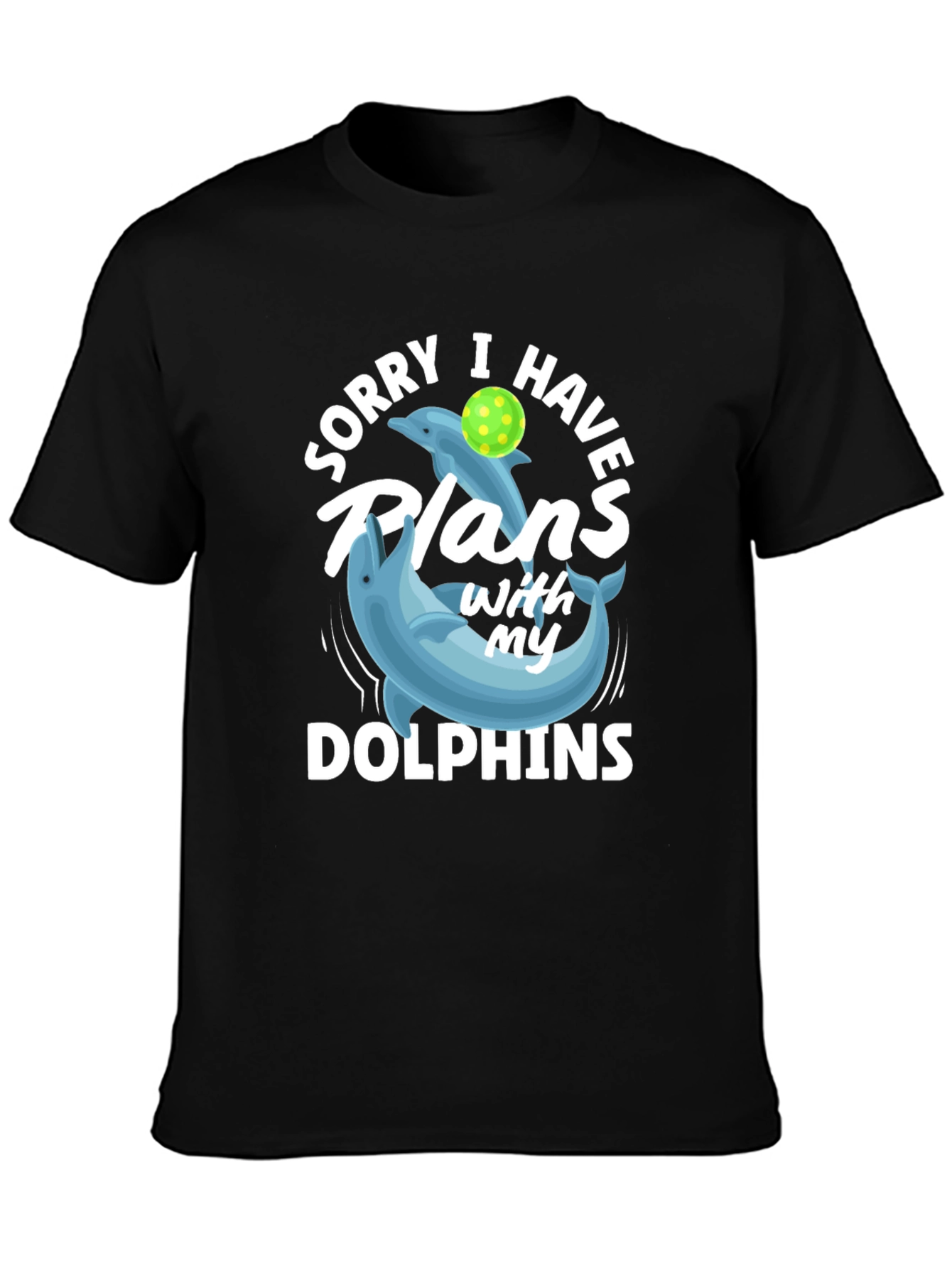 Black Dolphin Plans Graphic T-Shirt view 3
