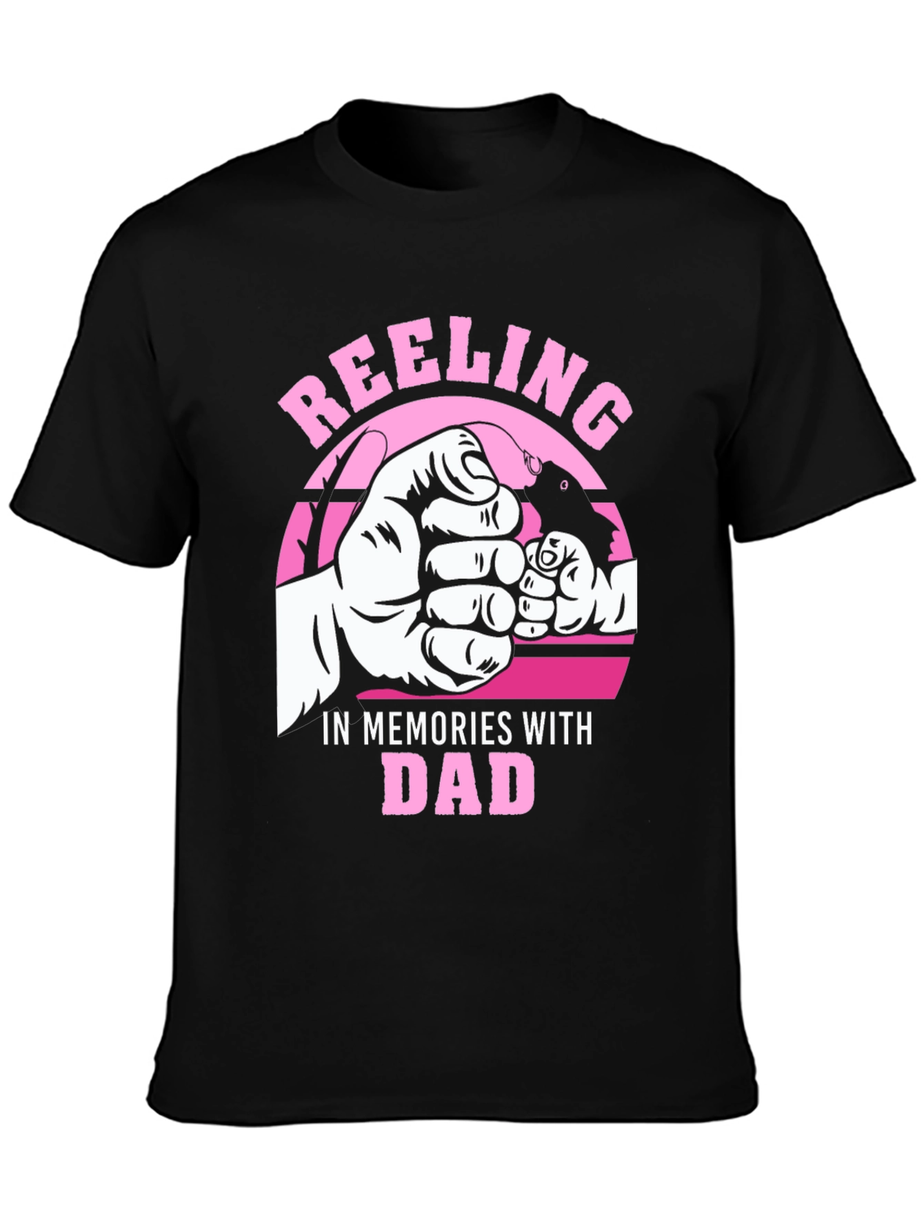Black Reeling in Memories with Dad T-Shirt view 3