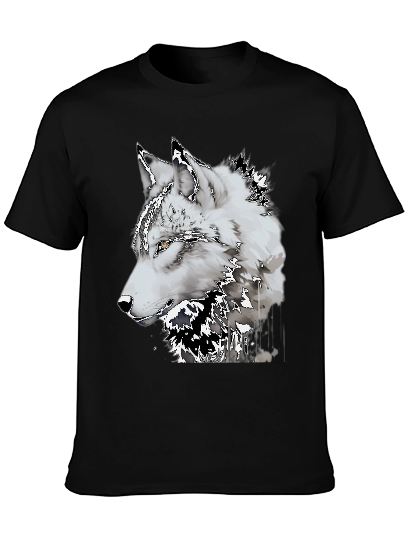 Black Wolf Graphic Tee - Black Short Sleeve Shirt view 3