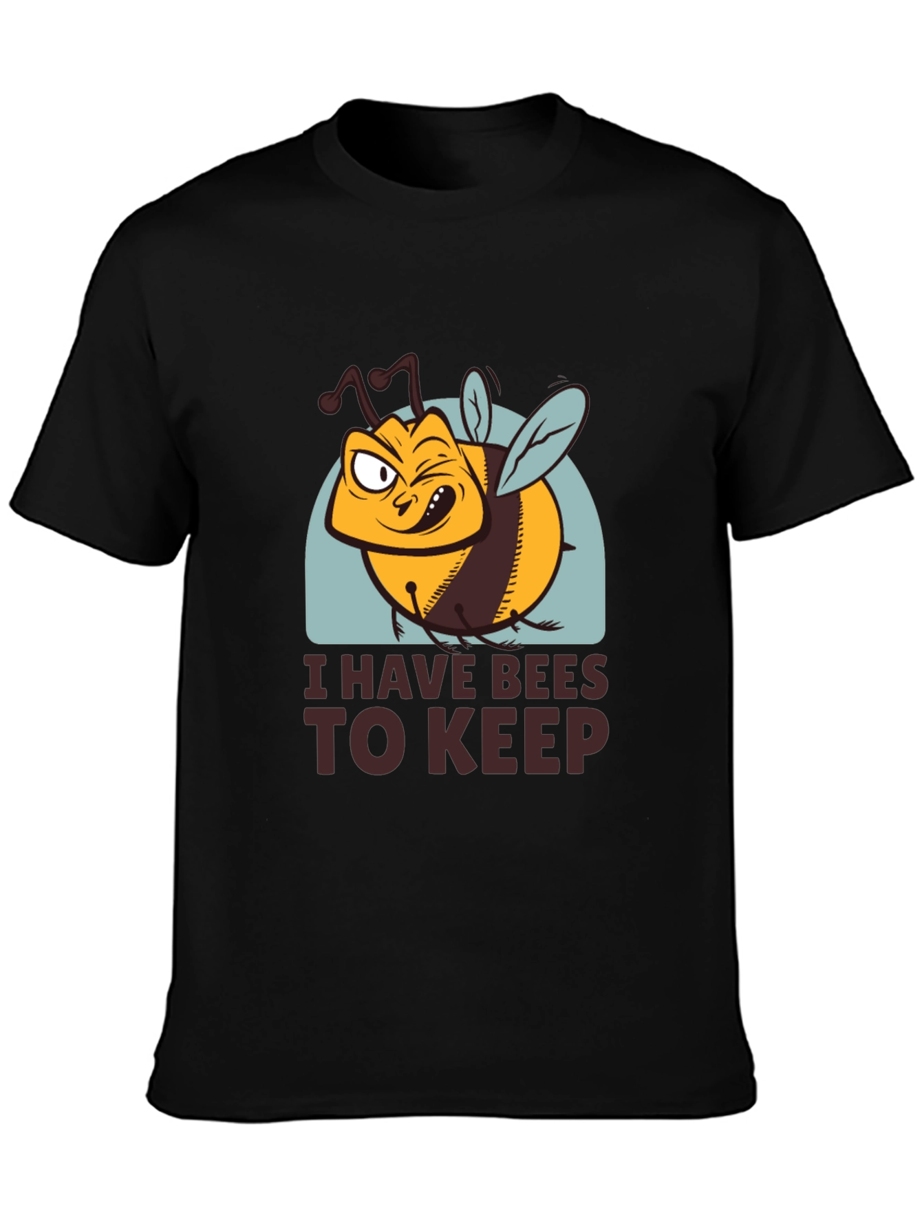 Black I Have Bees To Keep Funny T-Shirt view 3