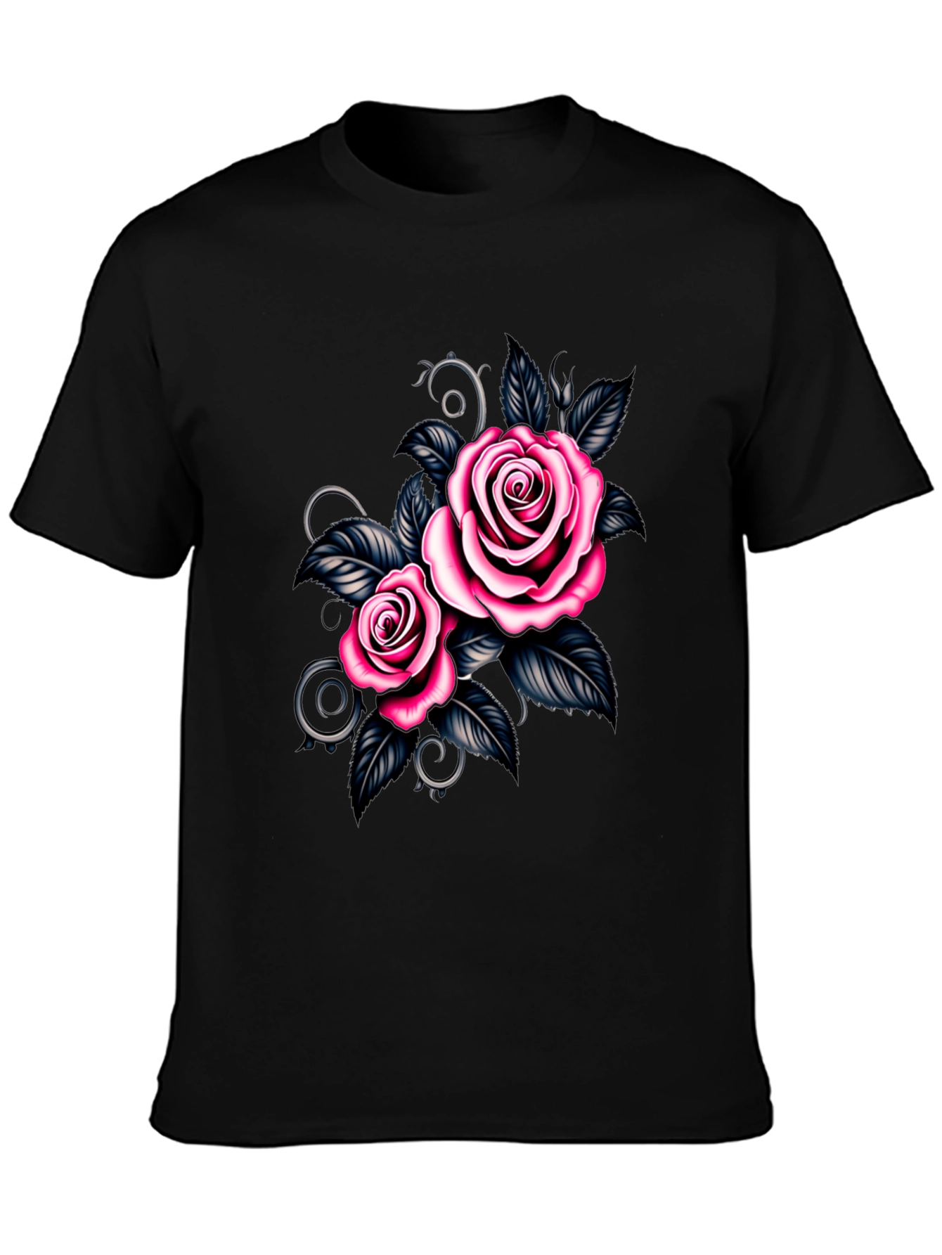 Black Rose Graphic Black T-Shirt view 3