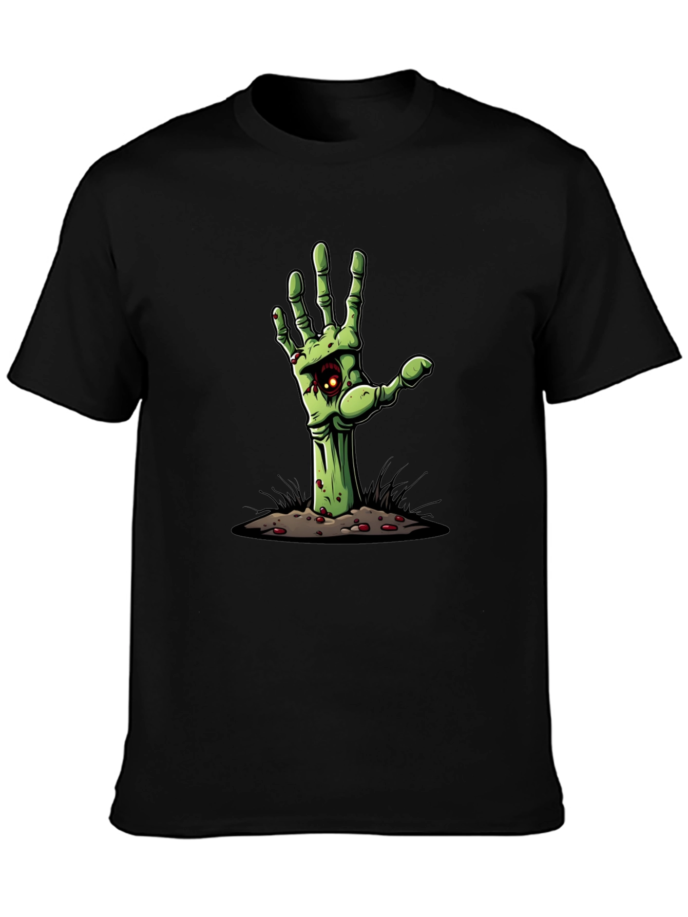 Black Zombie Hand Graphic Tee - Halloween T-Shirt view 3