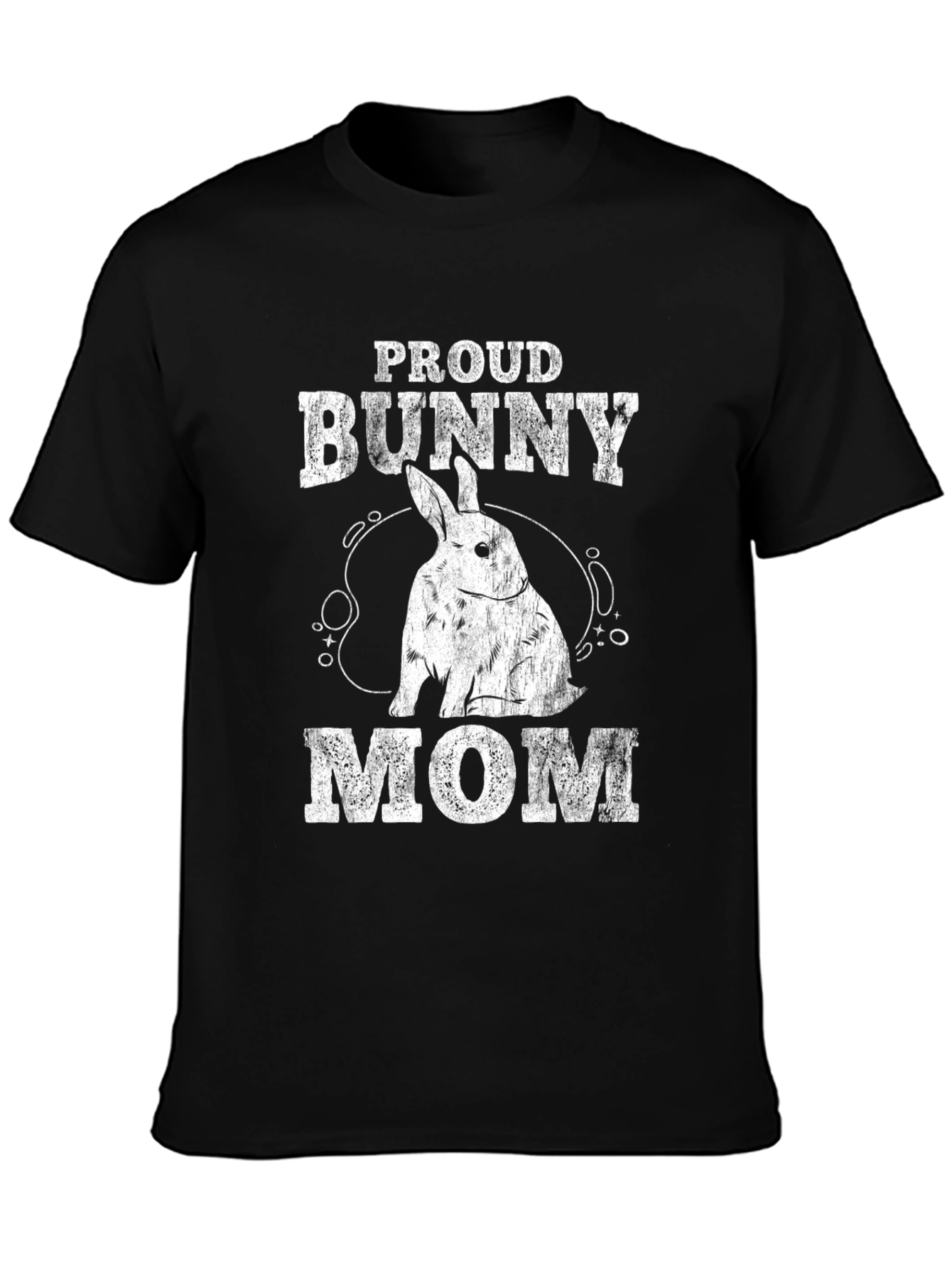 Black Proud Bunny Mom T-Shirt - Black Cotton Tee view 3