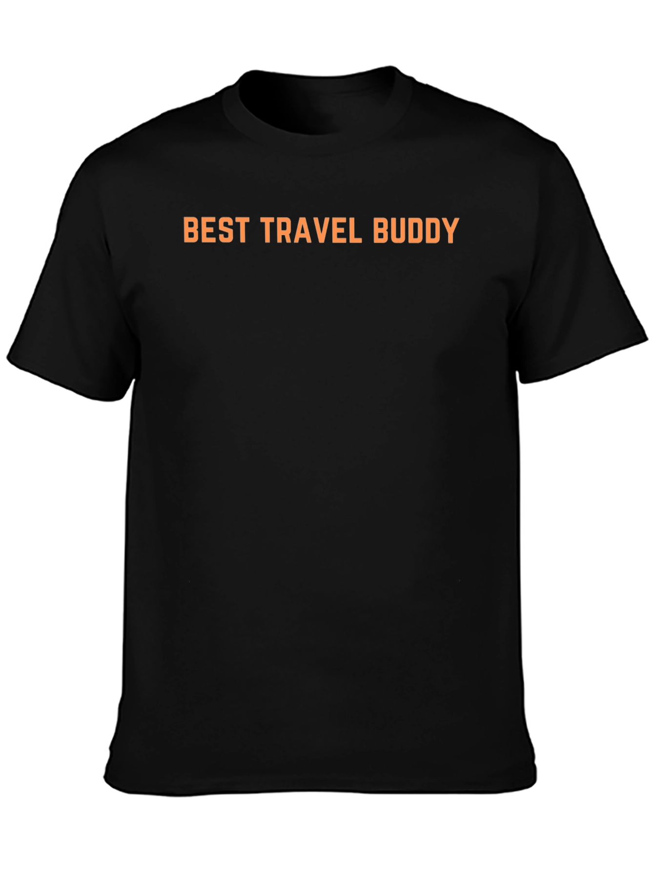 Black Best Travel Buddy Black Crew Neck T-Shirt view 3