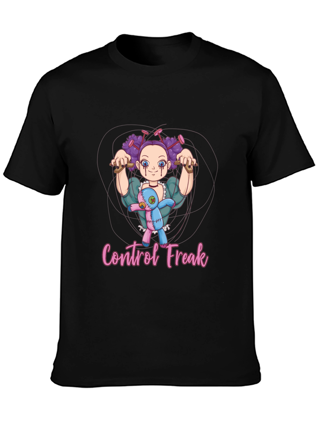 Black Control Freak Graphic T-Shirt view 3
