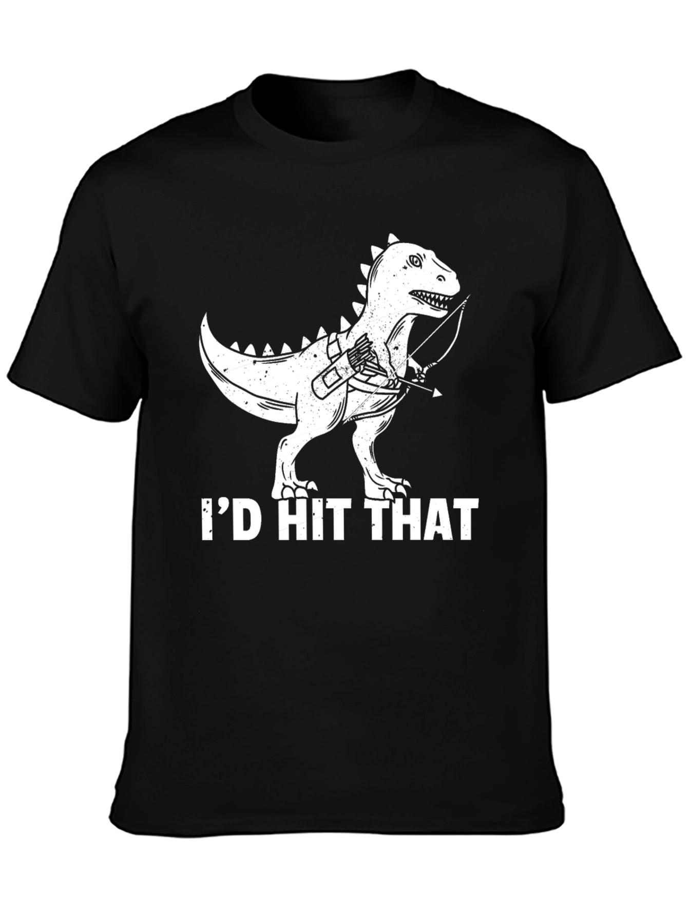 Black Dino Archer T-Shirt - "I'd Hit That" Black Tee view 3