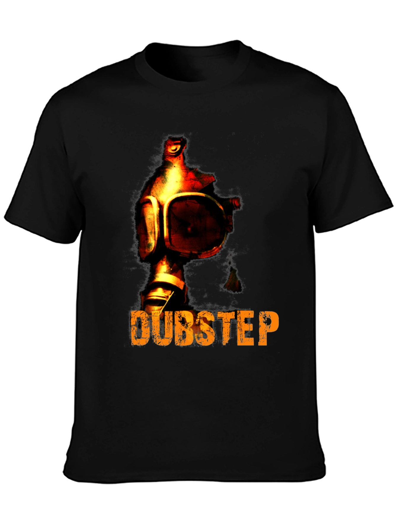 Black Dubstep Gas Mask Graphic T-Shirt view 3
