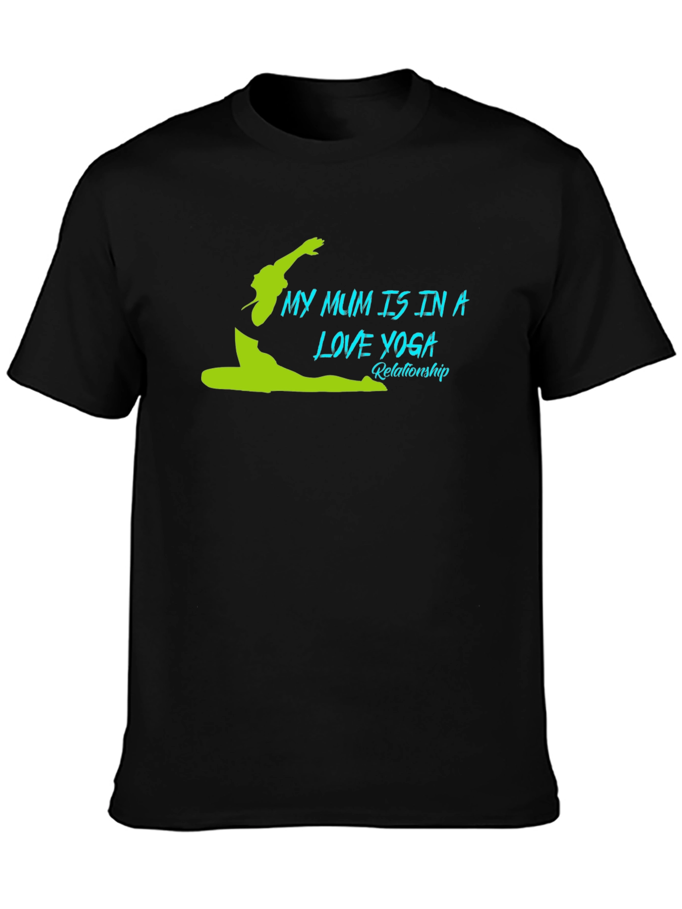 Black Yoga Mum Black T-Shirt view 3