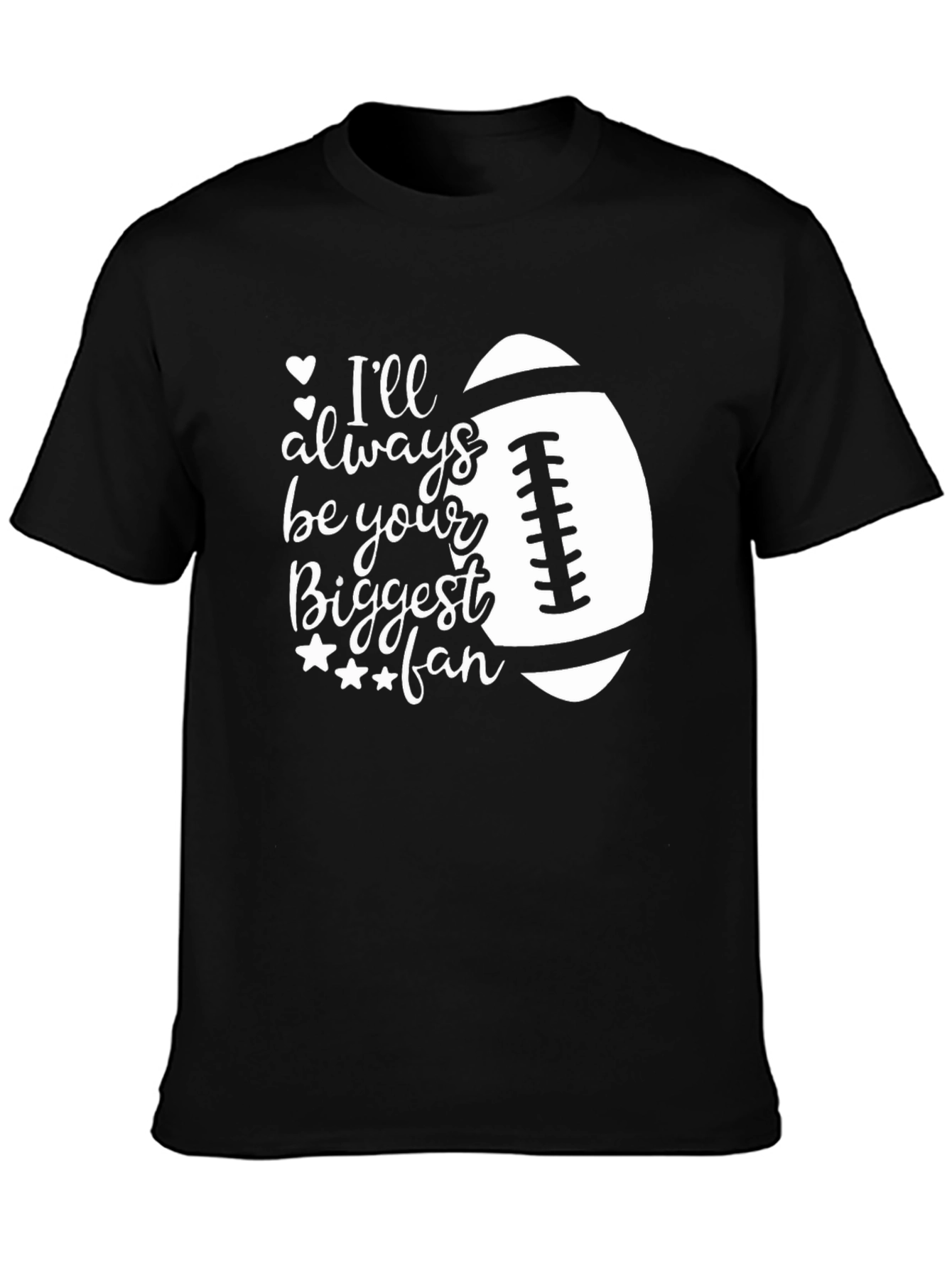 Black Biggest Fan Football Graphic Tee view 3