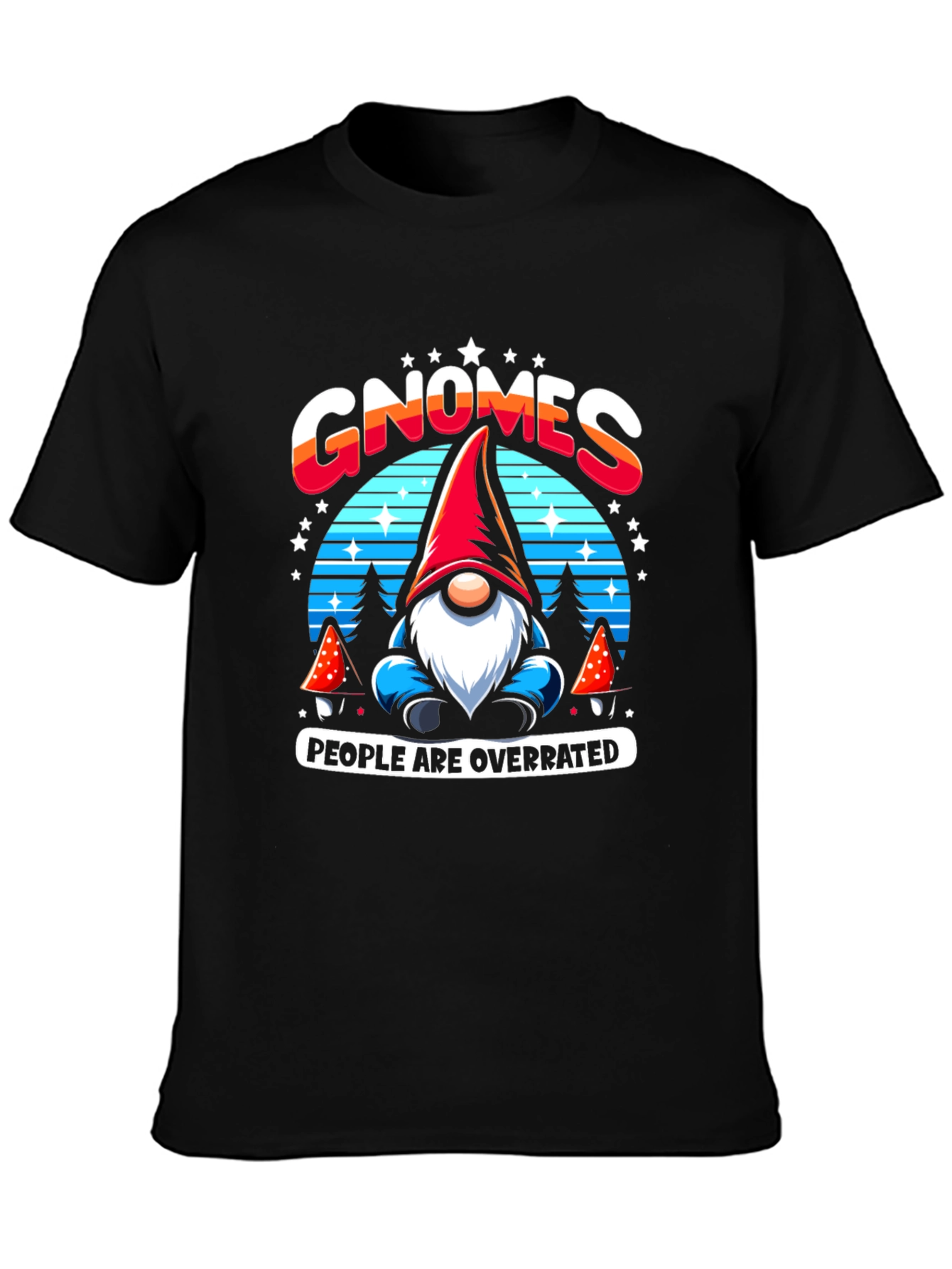 Black Gnomes Overrated Tee view 3