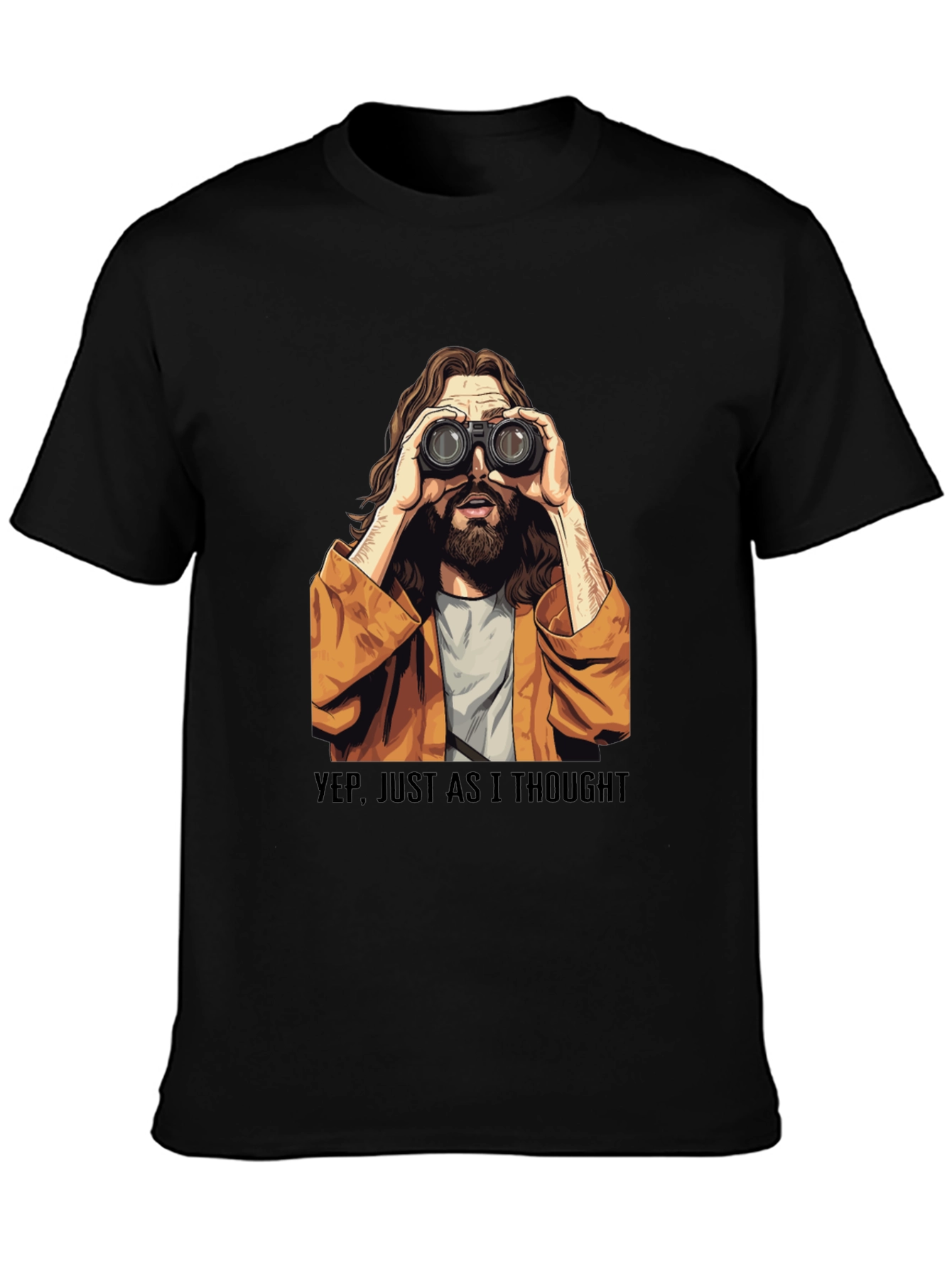 Black Binocular Jesus T-Shirt - Funny Graphic Tee view 3