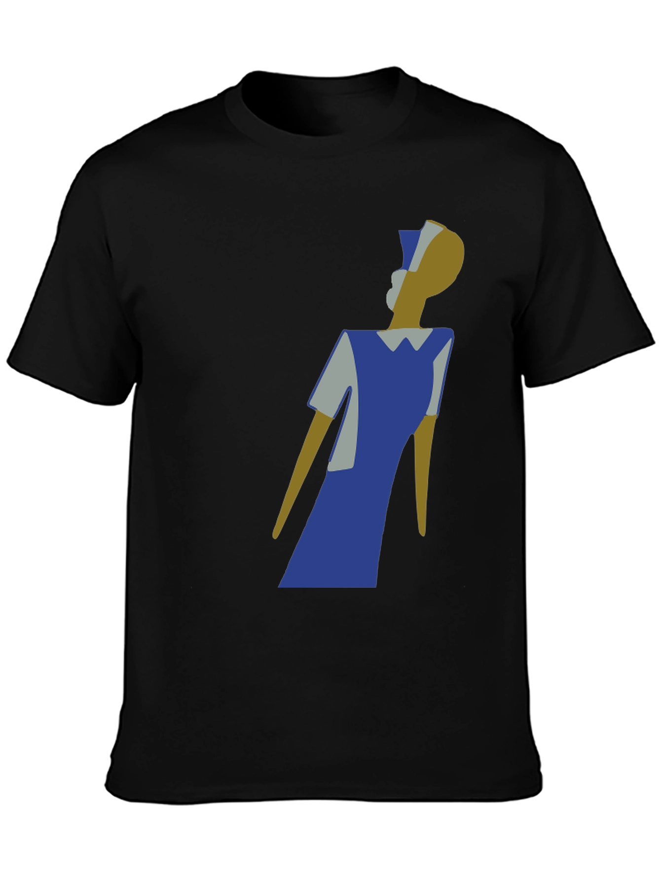 Black Abstract Nurse Graphic Tee - Modern Art T-Shirt view 3