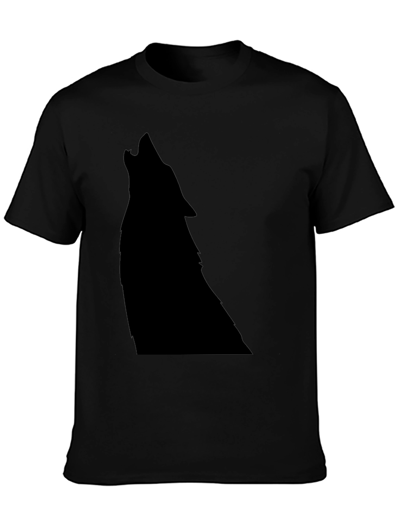 Black Black Wolf Silhouette Graphic Tee view 3