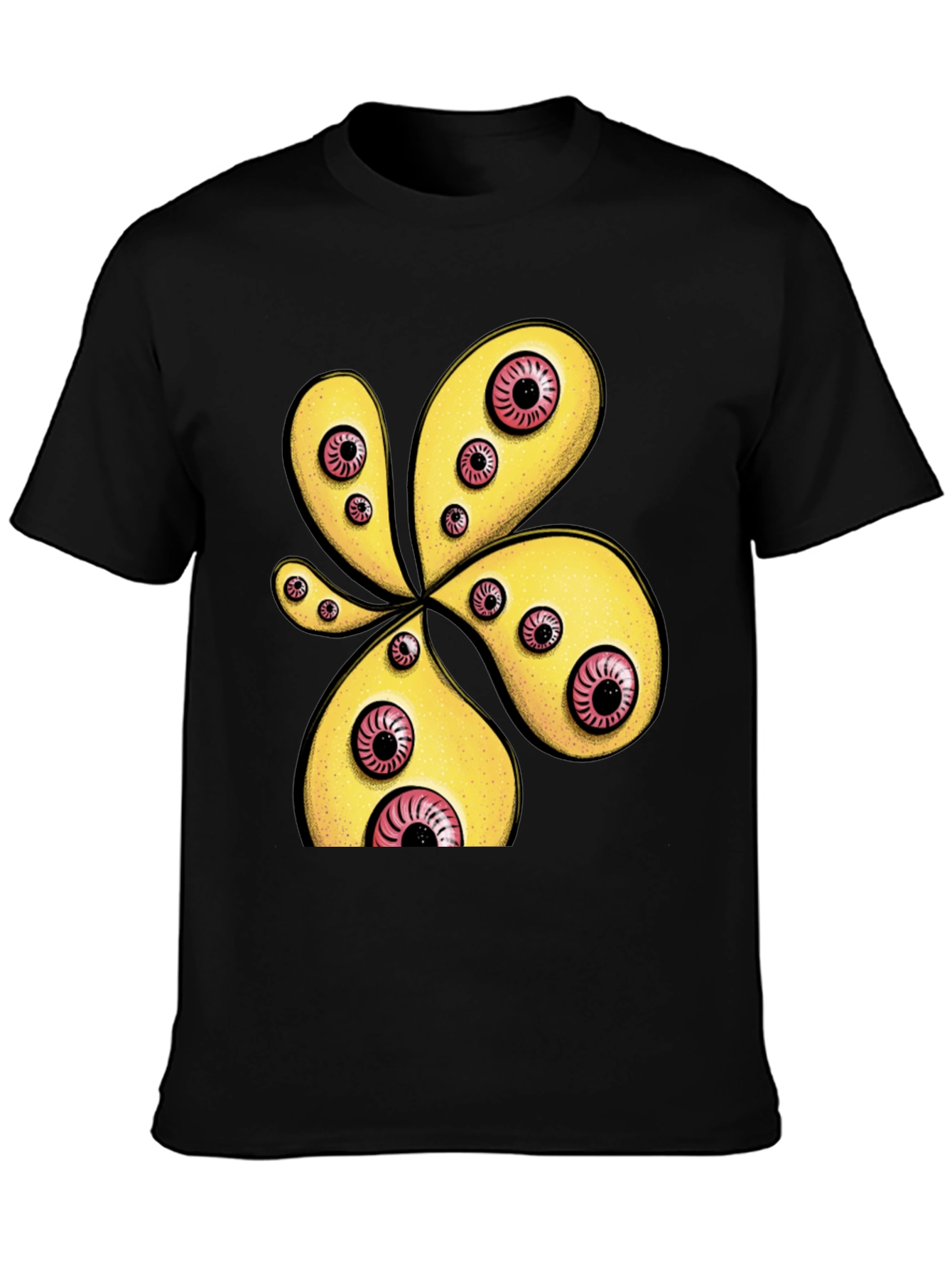 Black Eye-Catching Graphic Print Black T-Shirt view 3