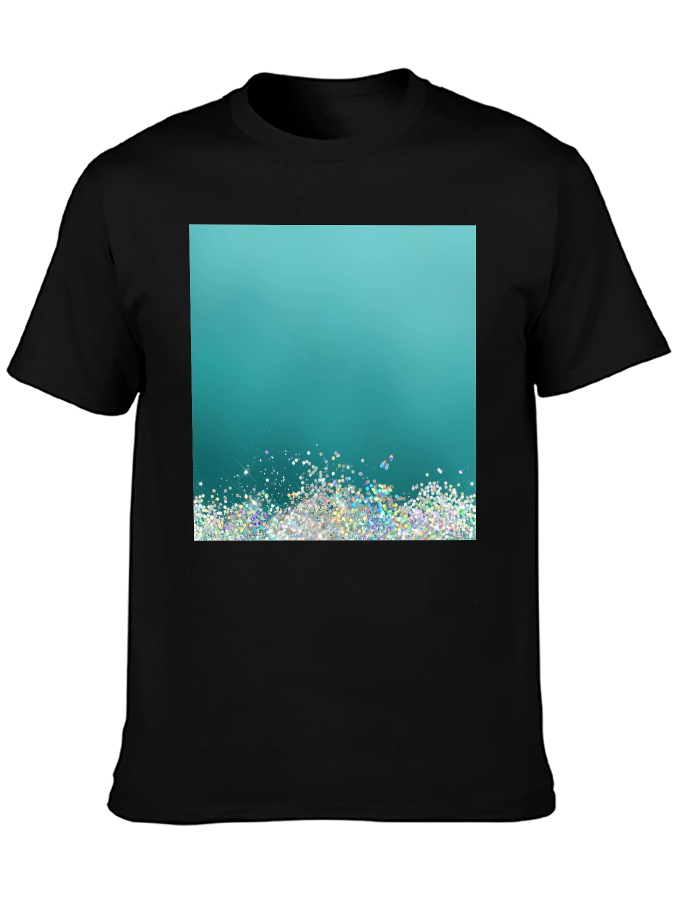 Black Glitter Gradient Tee view 3