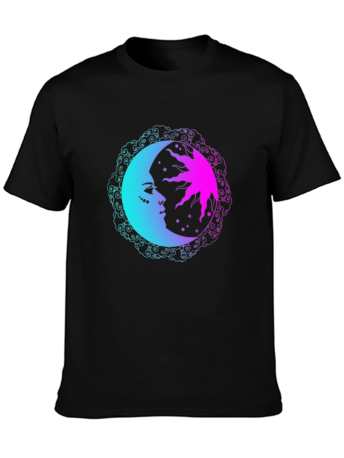 Black Sun & Moon Graphic Tee - Cosmic Comfort view 3