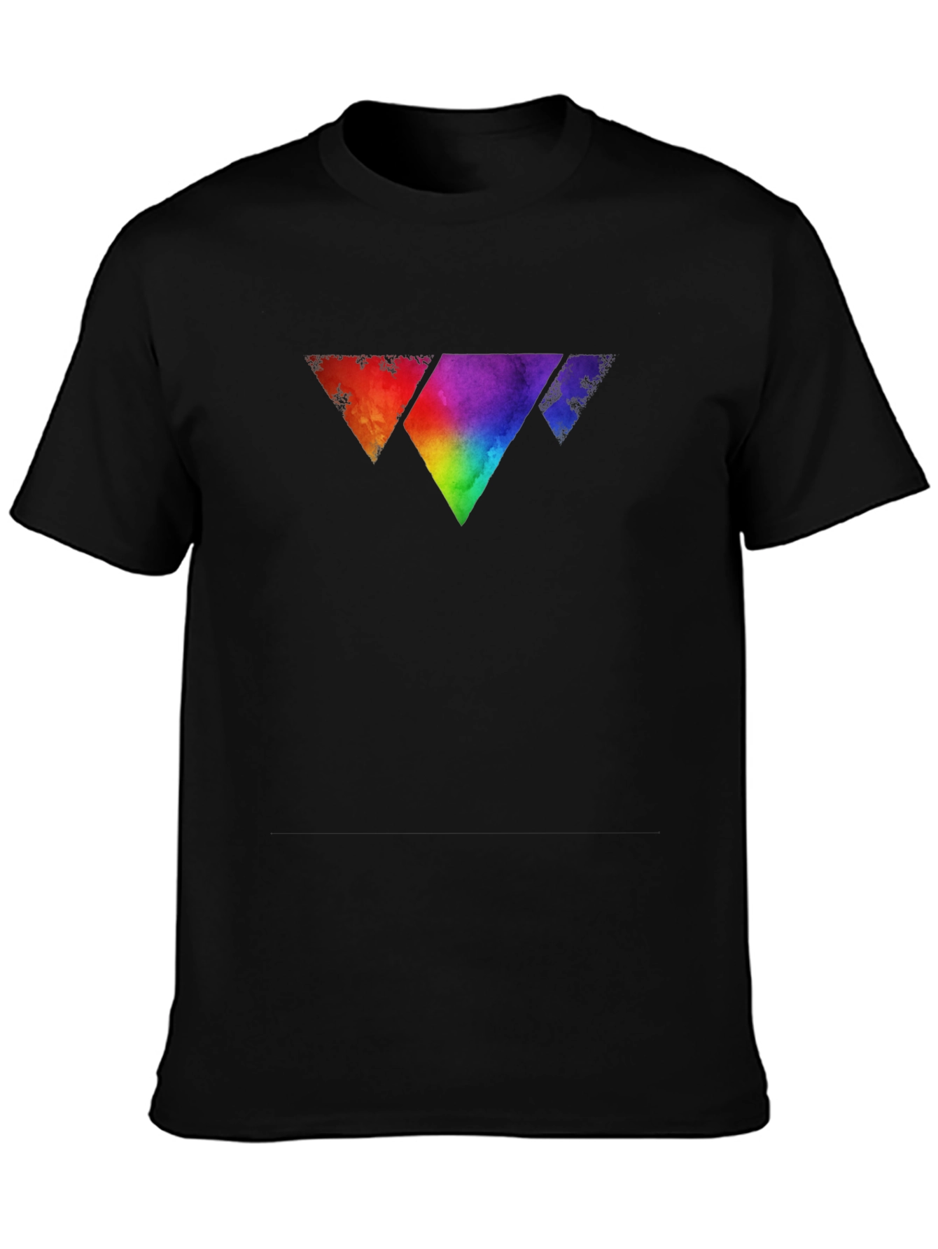 Black Rainbow Triangle Graphic Tee - Men's Black T-Shirt view 3