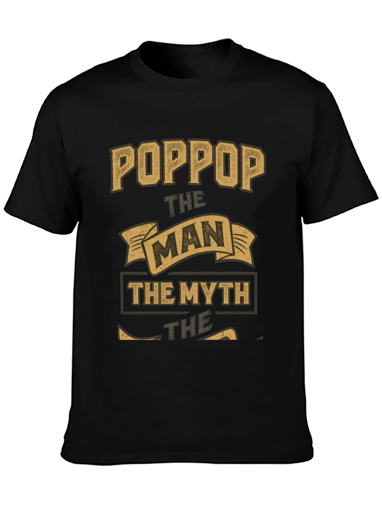 Black Poppop The Man The Myth Legend Graphic T-Shirt view 3