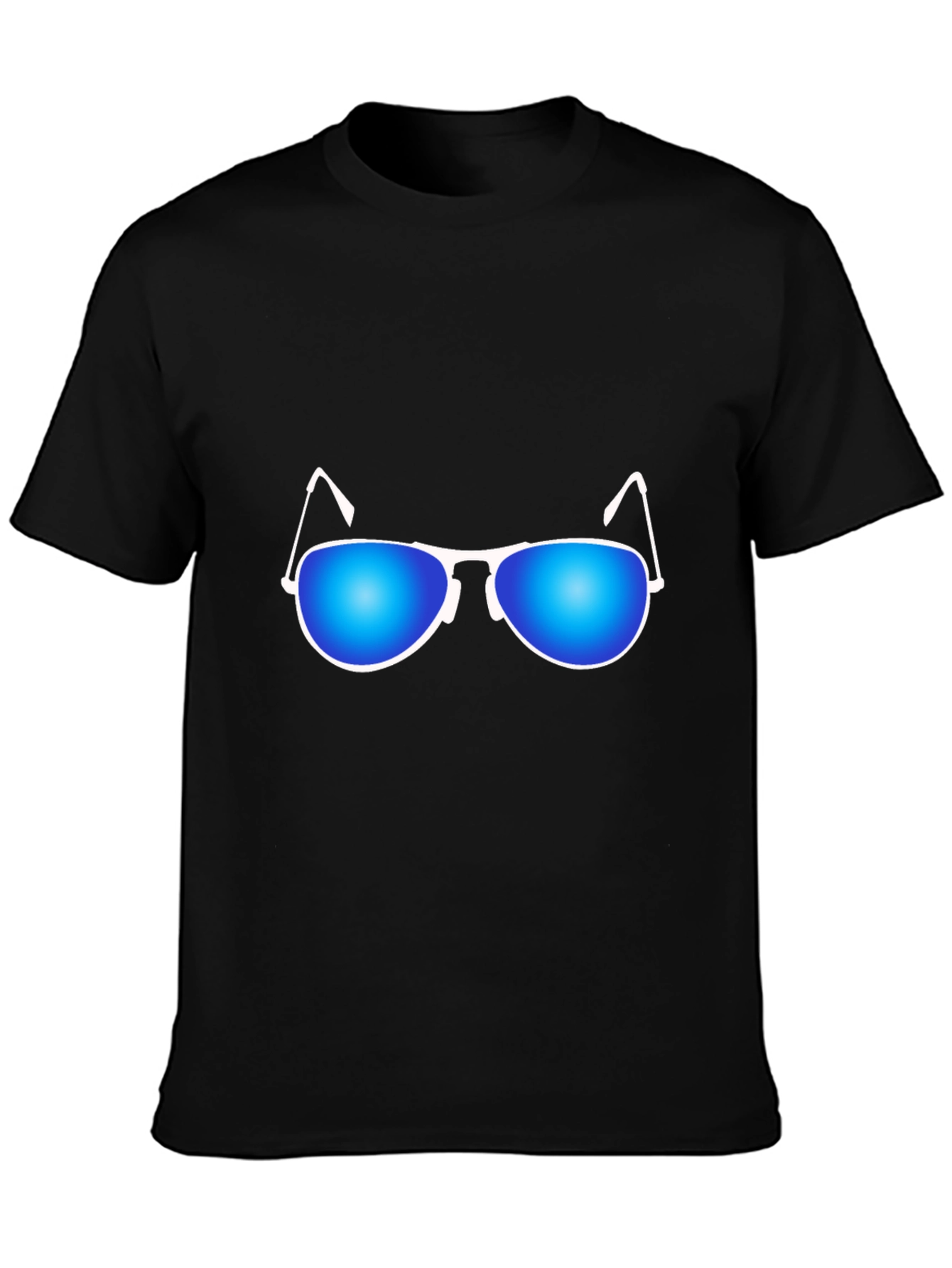 Black Cool Shades Graphic Tee - Black Cotton T-Shirt view 3