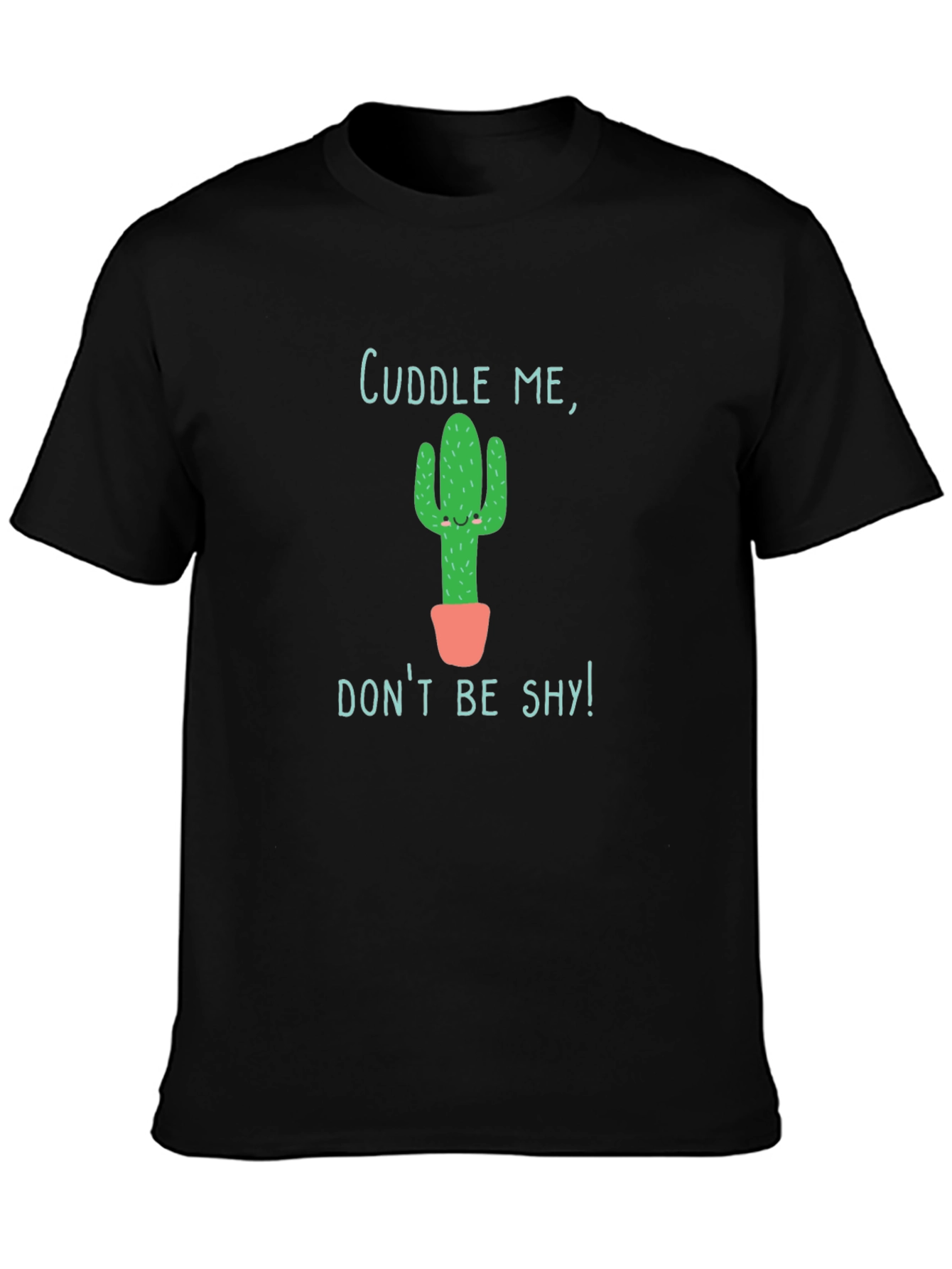 Black Cuddle Me Cactus Graphic Tee - Soft Cotton Blend view 3