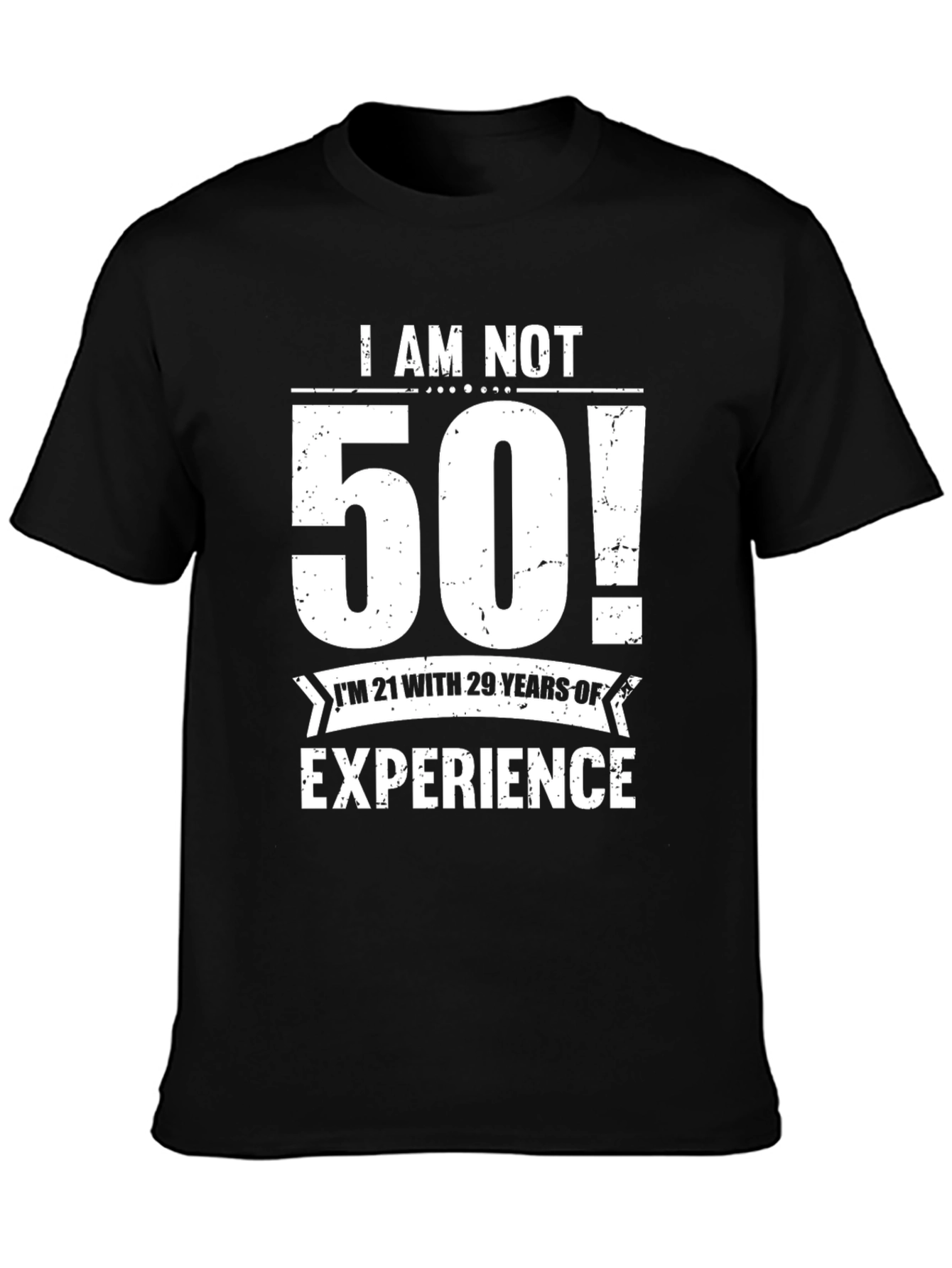 Black Funny 50th Birthday T-Shirt - 21 with 29 Years Experience view 3
