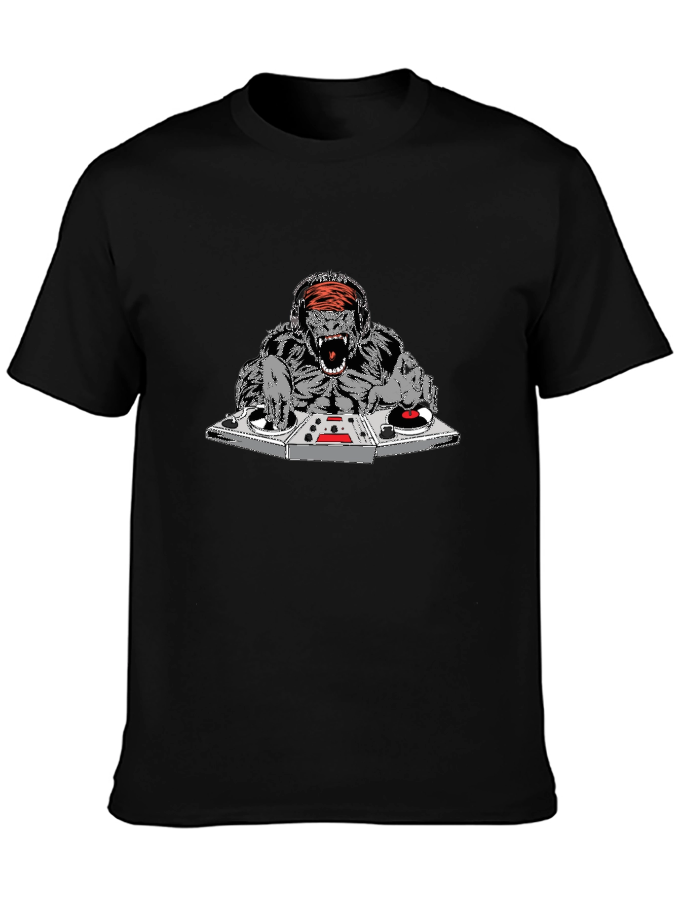 Black DJ Gorilla Graphic Tee view 3