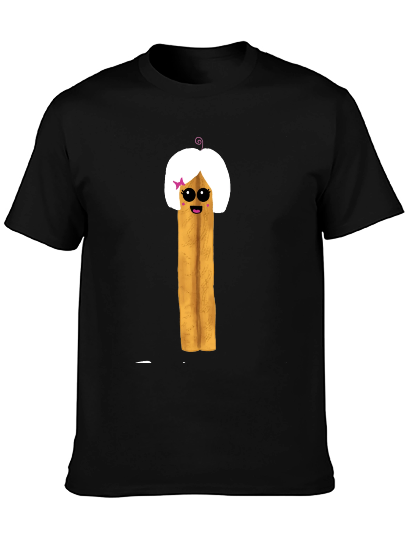 Black Funny French Fry Girl Graphic T-Shirt view 3