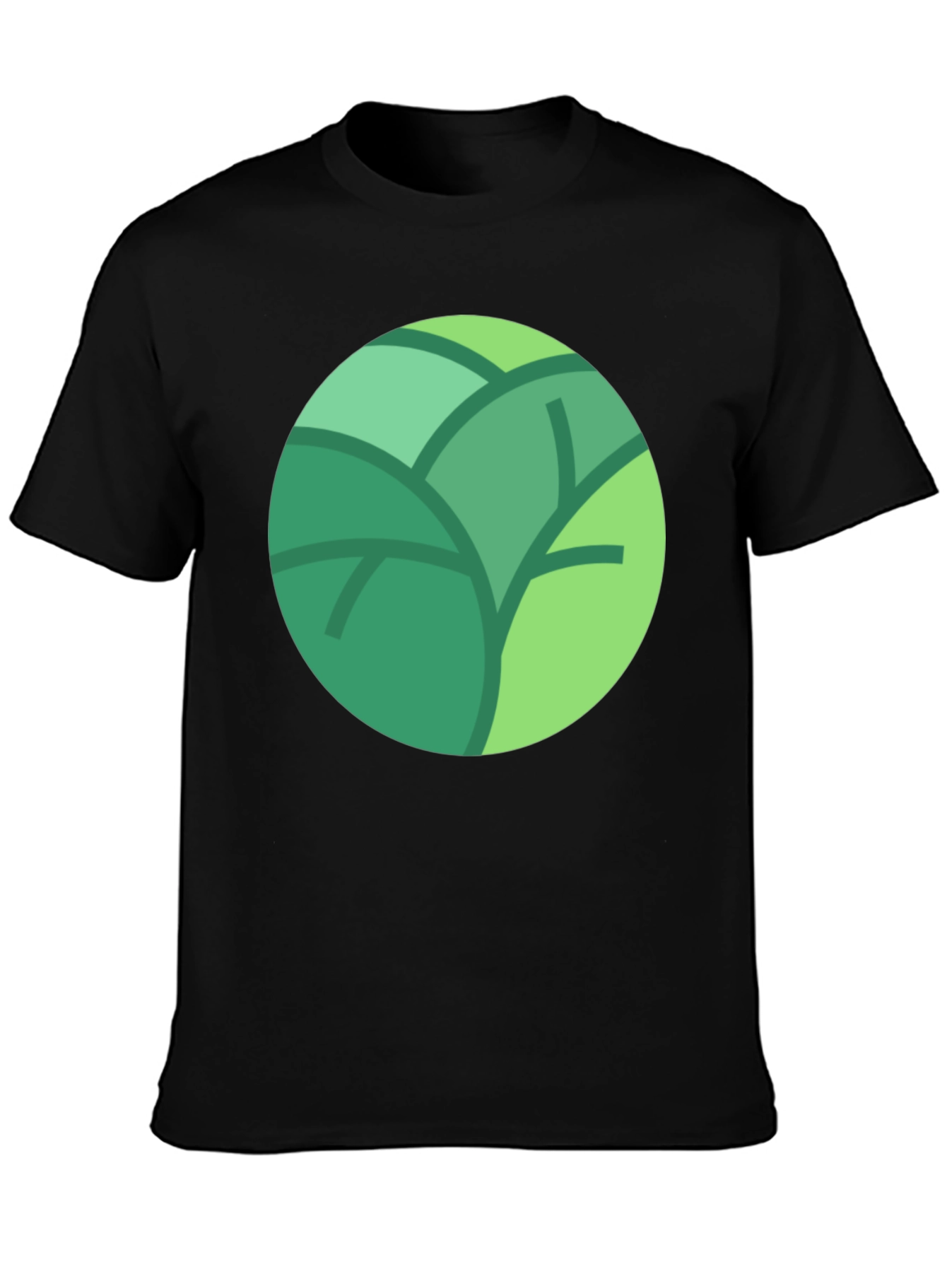 Black Leaf Circle Graphic Tee - Soft Cotton Blend, Modern Style view 3