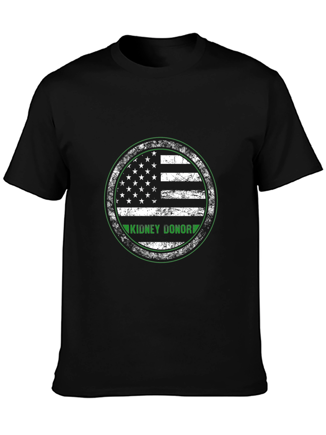 Black Kidney Donor T-Shirt American Flag view 3