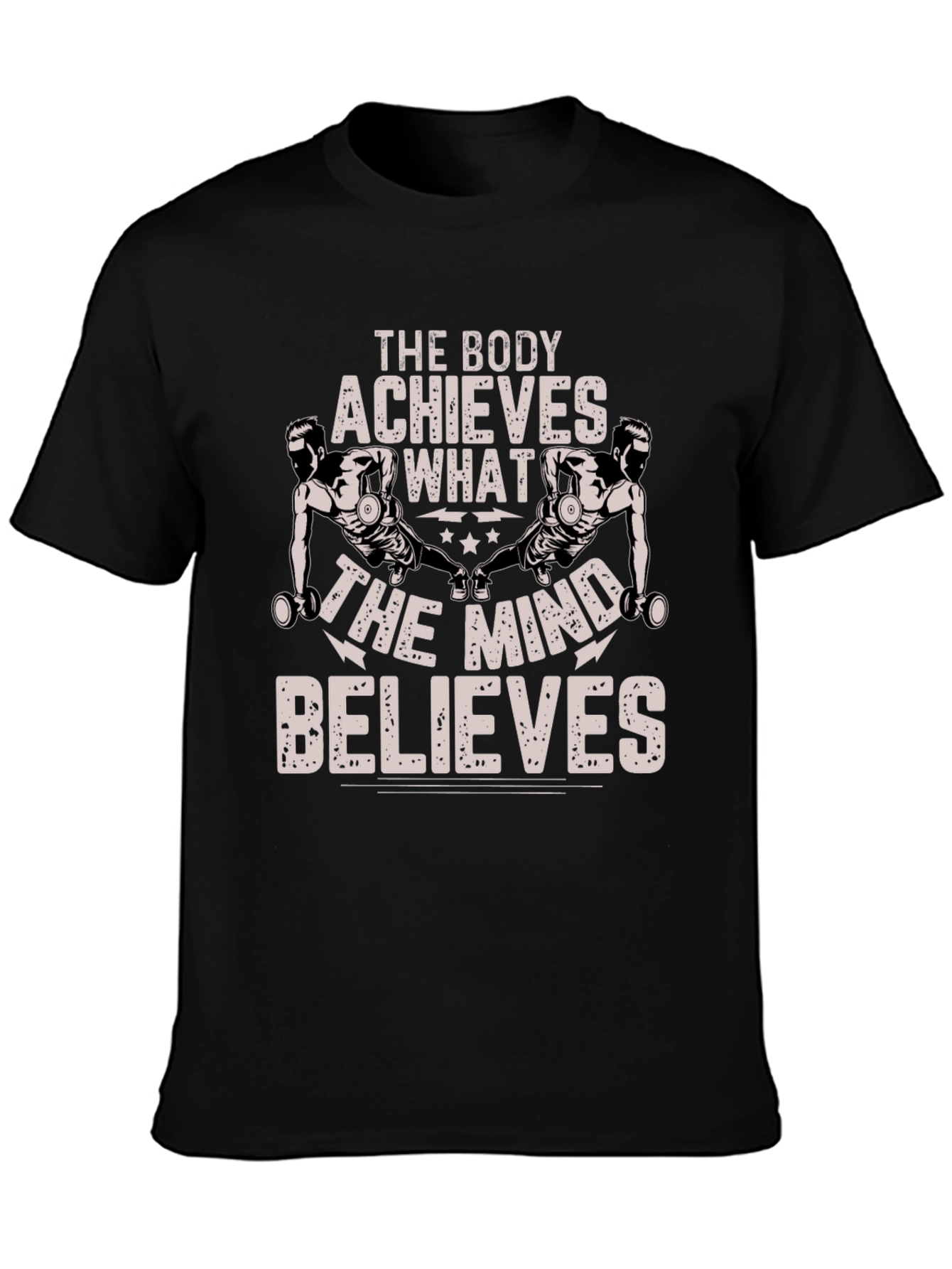 Black Motivational Body & Mind T-Shirt view 3