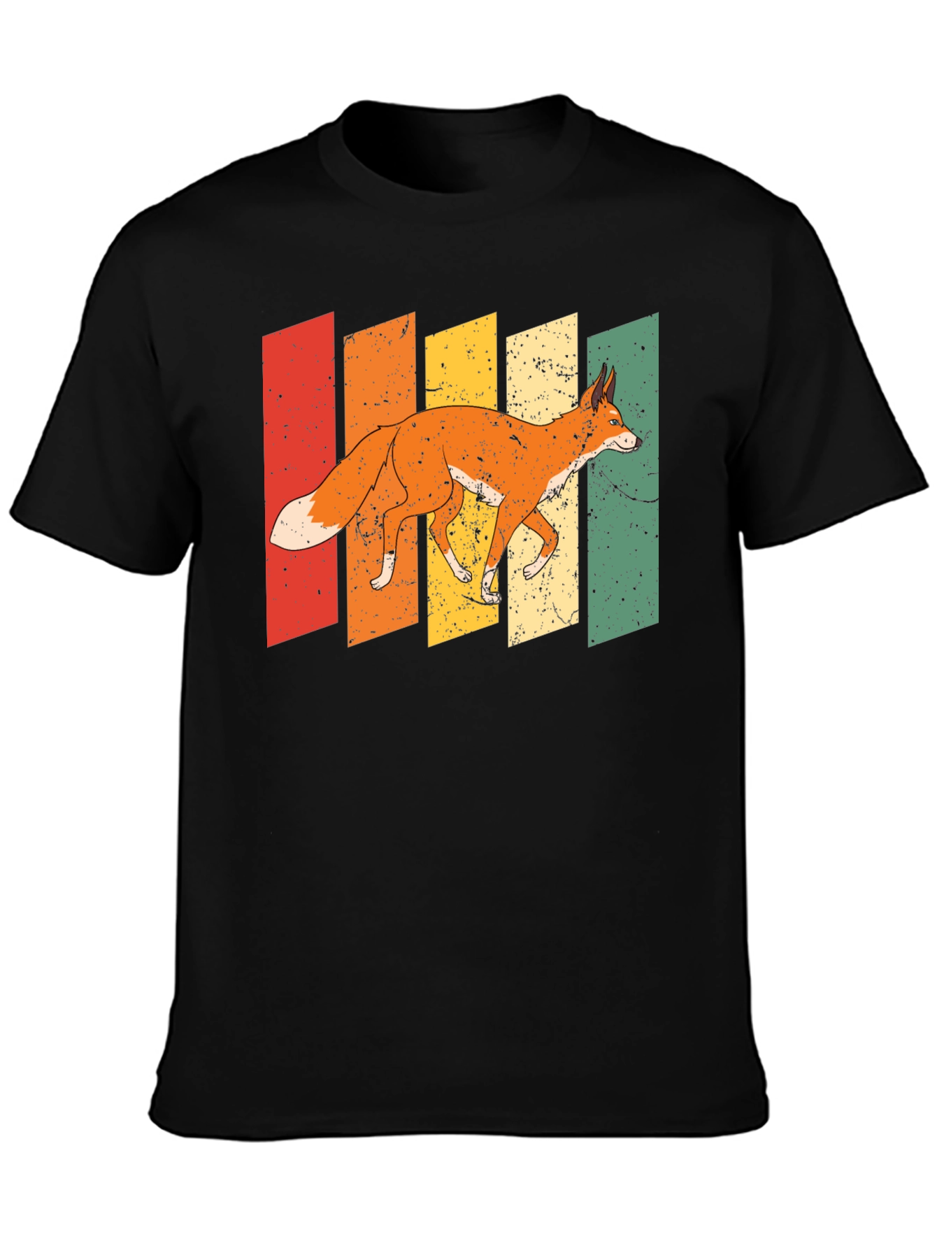 Black Retro Fox Graphic Tee - Unique Style view 3